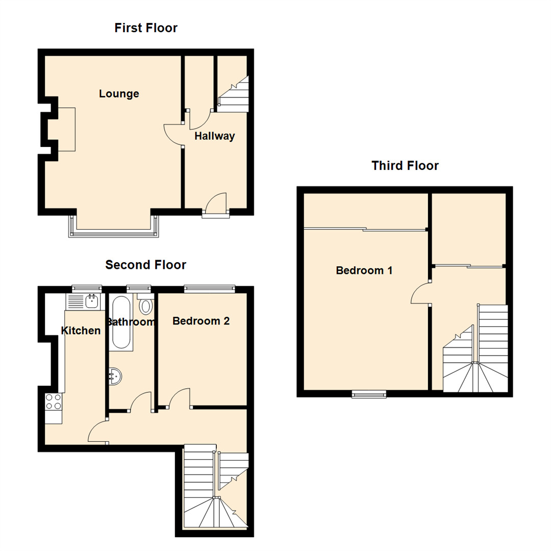 Floorplan of 2 bedroom  Flat for sale, Victoria Terrace, Whitley Bay, Tyne and Wear, NE26