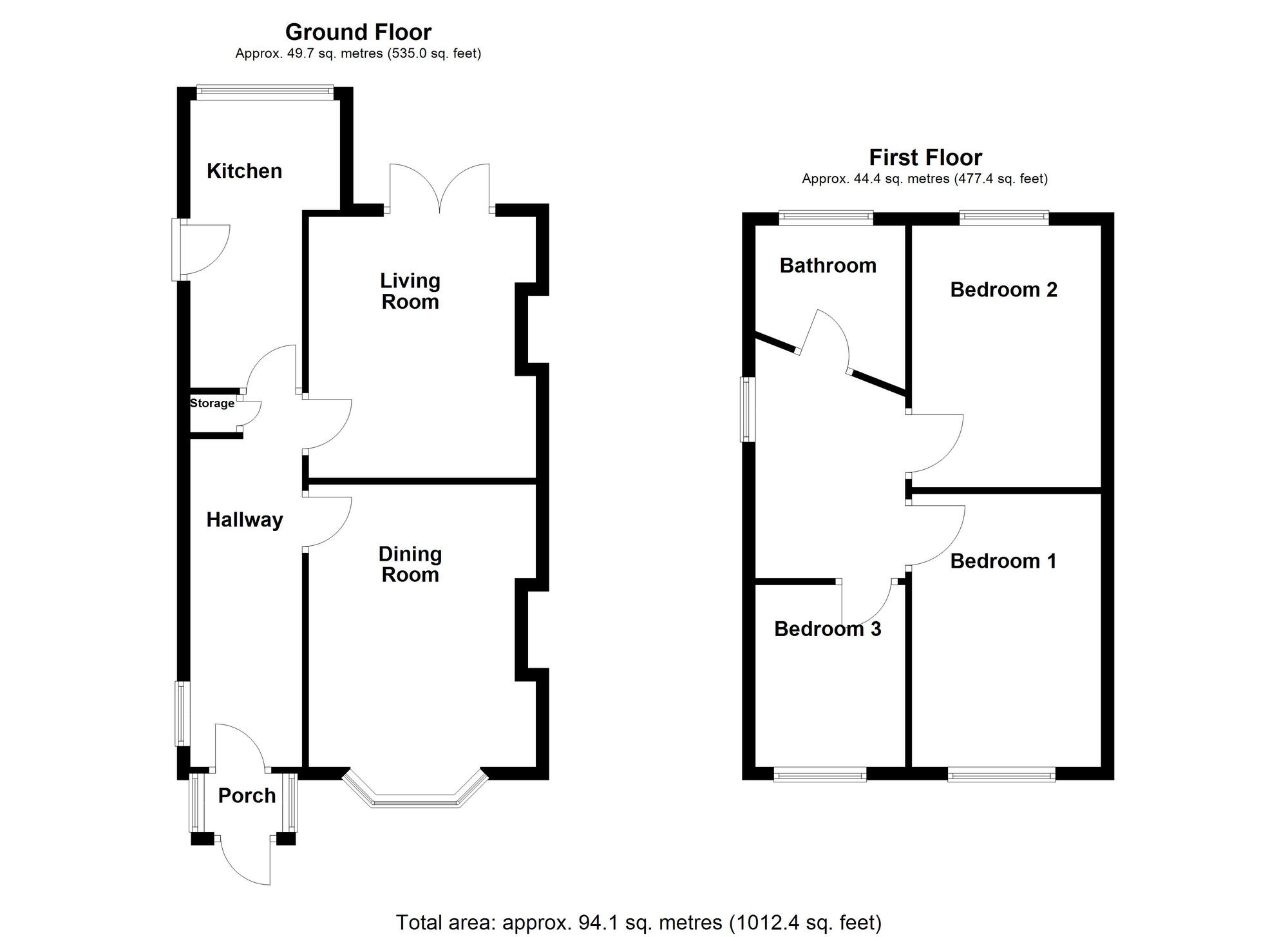 Floorplan of 3 bedroom Semi Detached House for sale, Hawkeys Lane, North Shields, Tyne and Wear, NE29