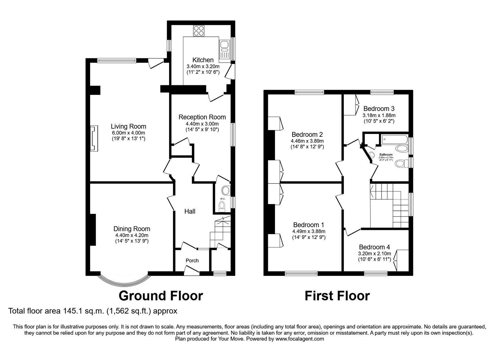 Floorplan of 4 bedroom Semi Detached House for sale, Fellside Road, Whickham, NE16