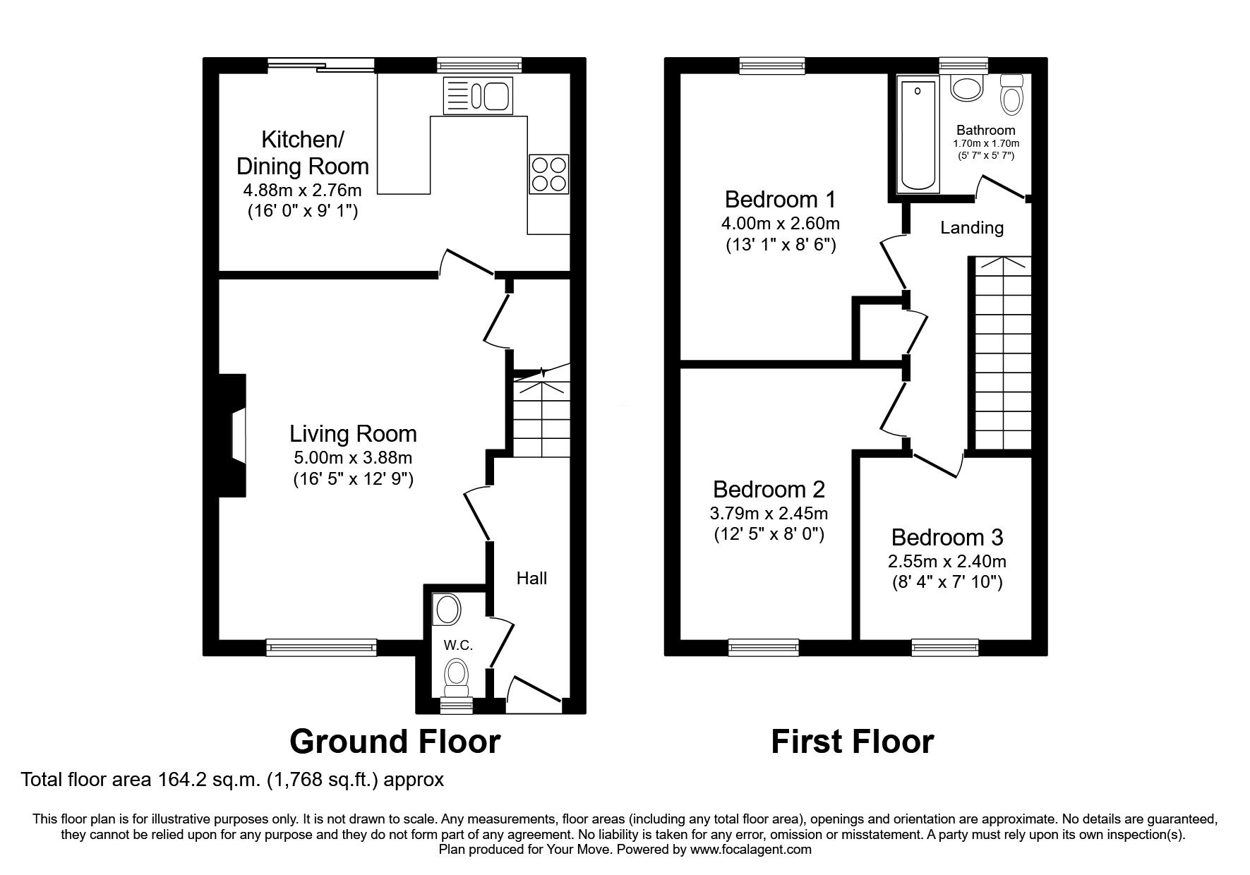 Floorplan of 3 bedroom Mid Terrace House for sale, Bittern Close, Dunston, Gateshead, NE11