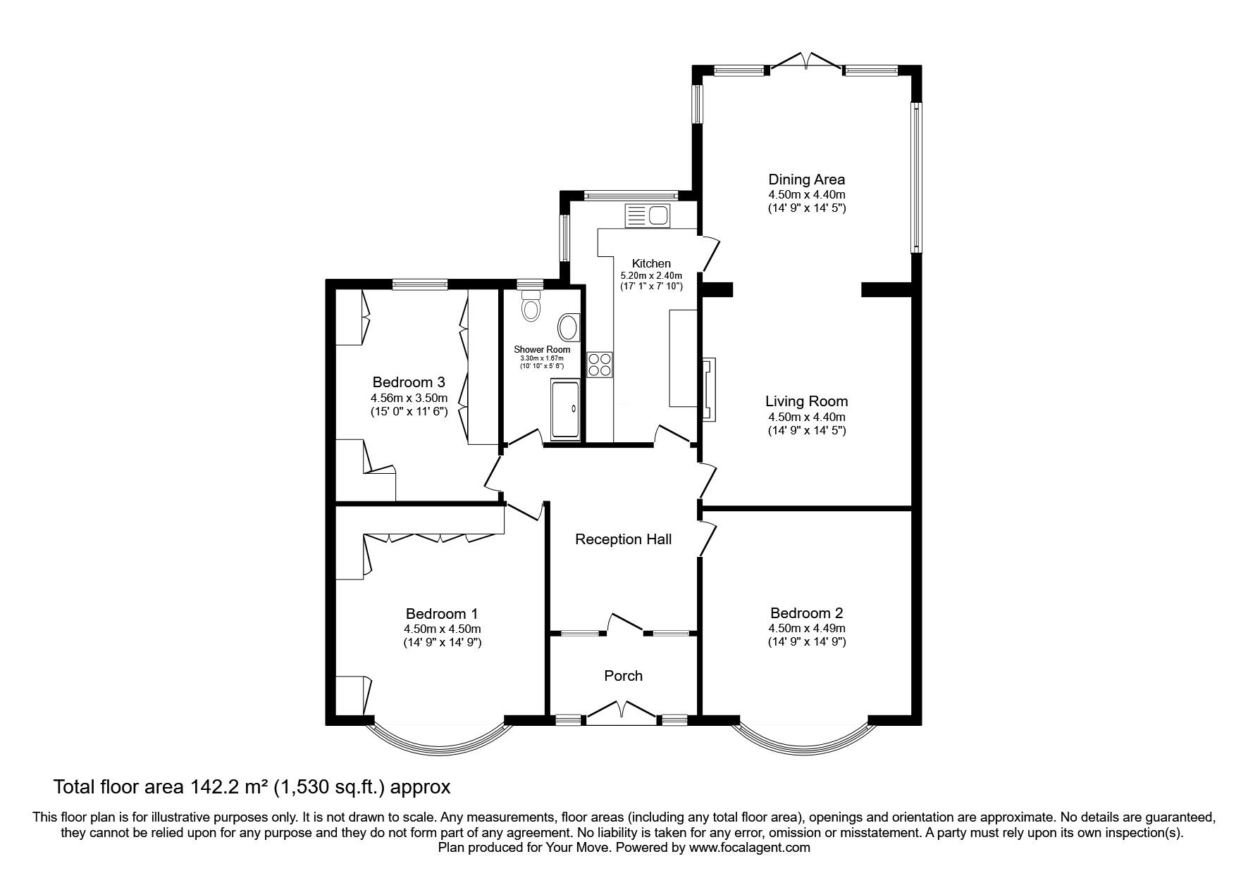 Floorplan of 3 bedroom Detached Bungalow for sale, Dunston Bank, Gateshead, NE11