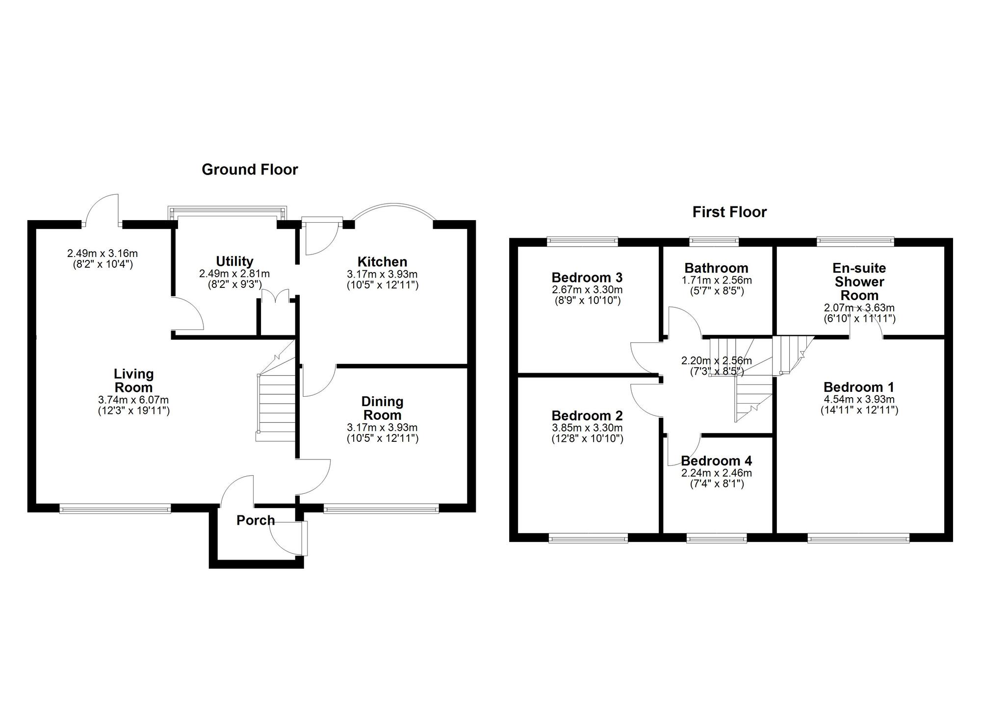 Floorplan of 4 bedroom Semi Detached House for sale, Grange Walk, Whickham, Newcastle upon Tyne, NE16