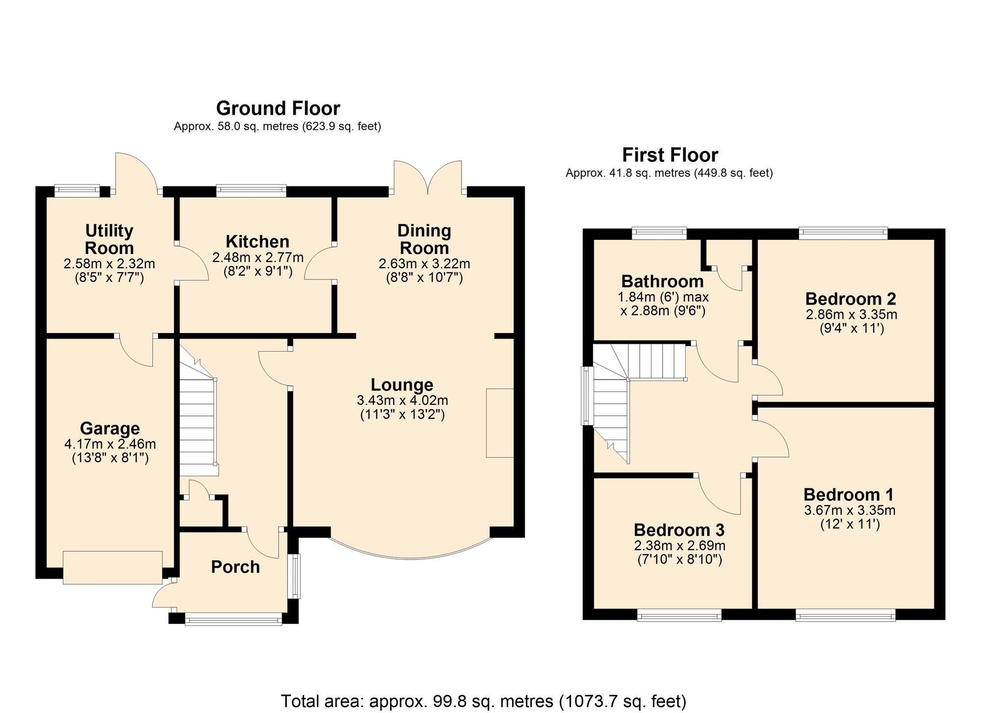 Floorplan of 3 bedroom Semi Detached House for sale, Hollinside Close, Whickham, NE16