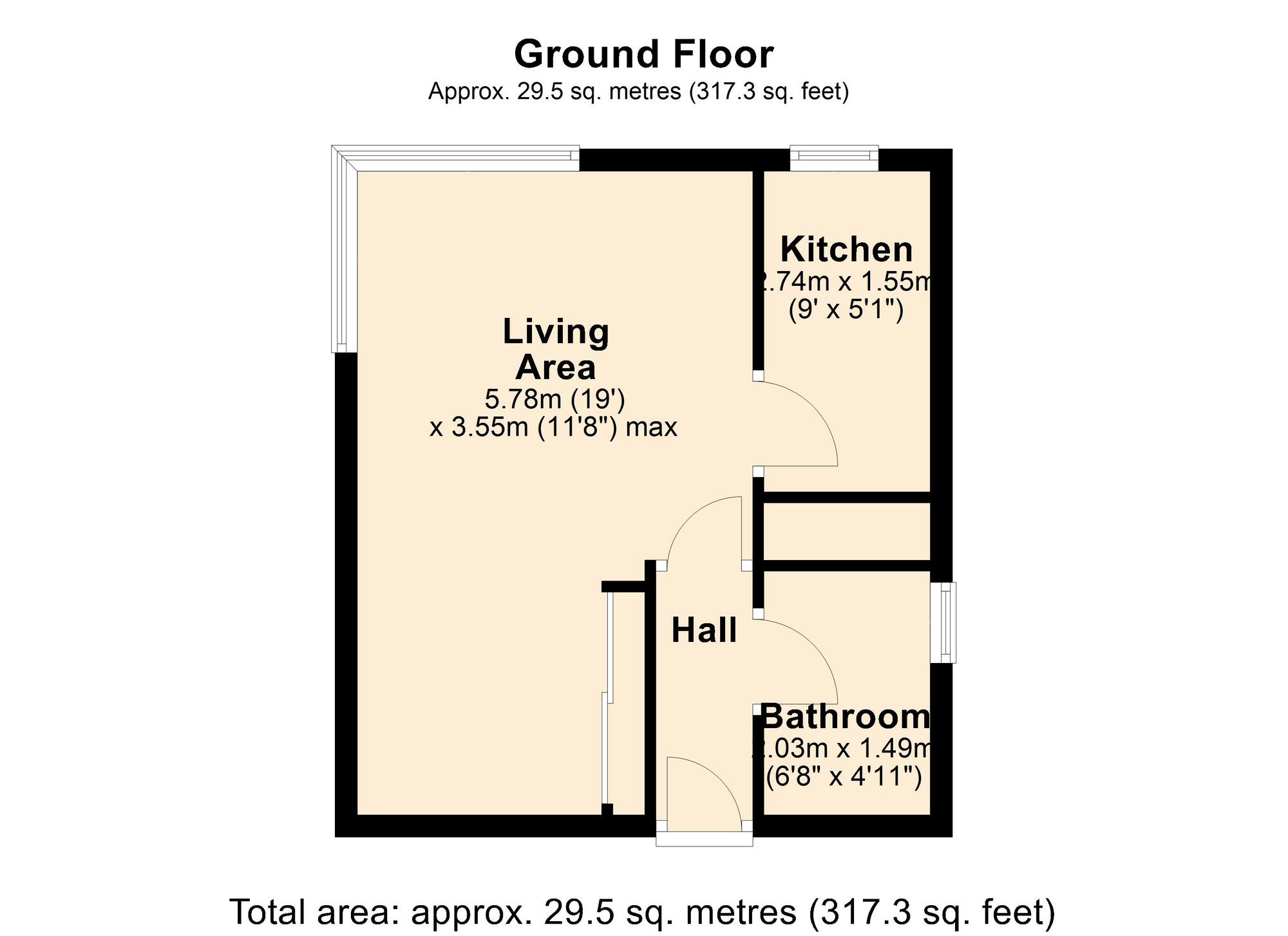 Floorplan of 1 bedroom  Flat for sale, St. Marys Green, Whickham, Tyne and Wear, NE16