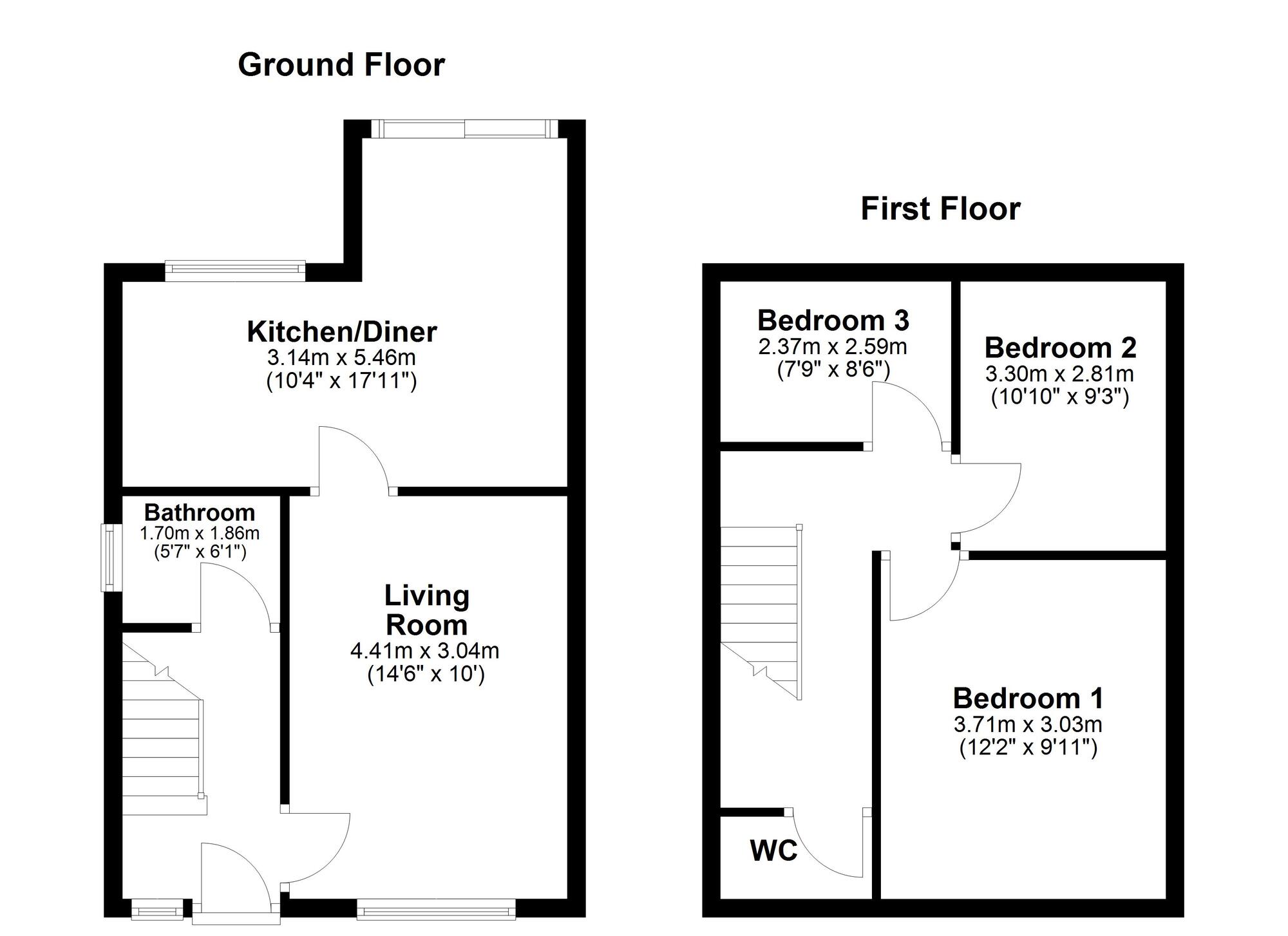 Floorplan of 3 bedroom Semi Detached House for sale, Barry Street, Dunston, Tyne and Wear, NE11