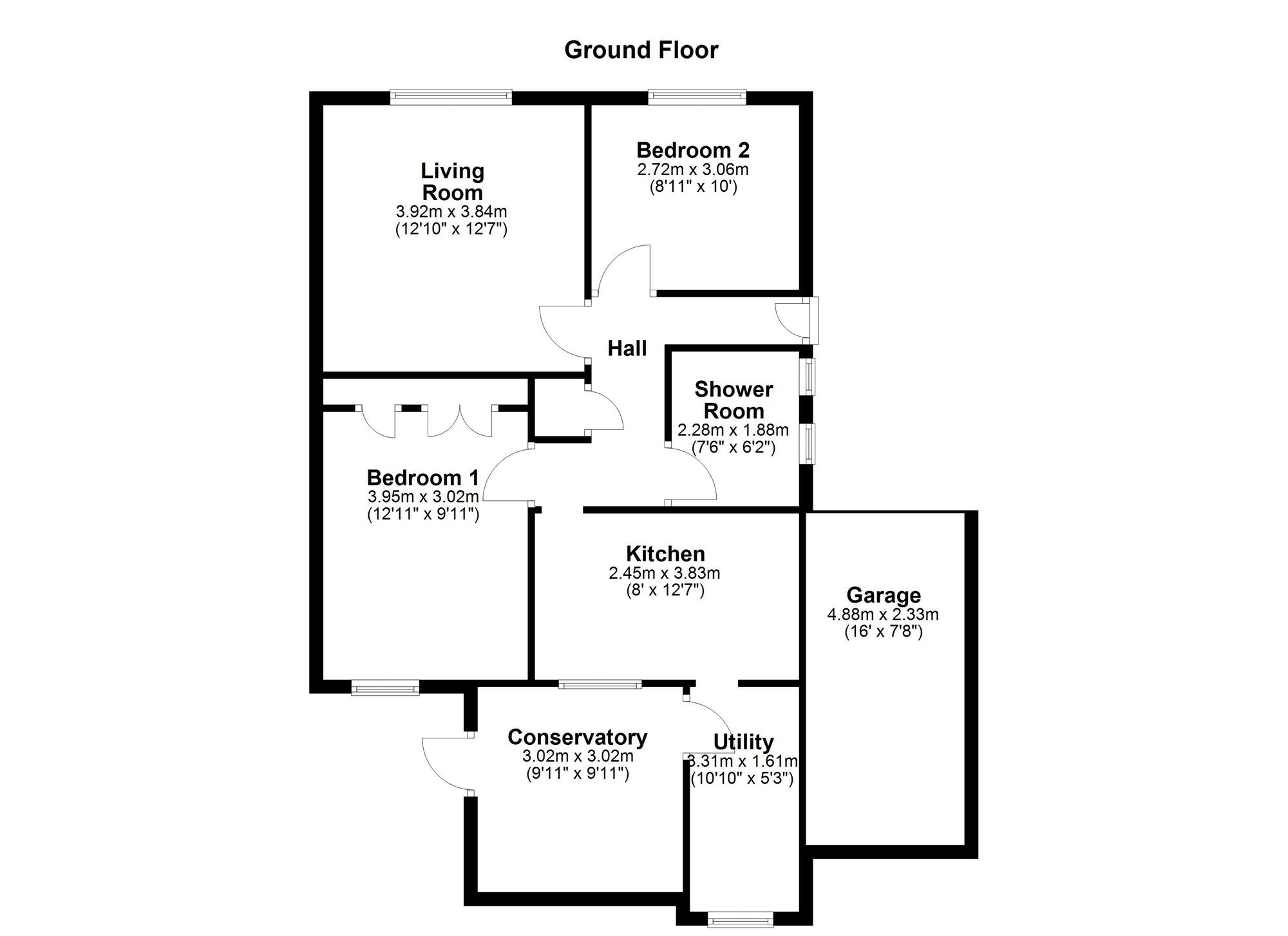 Floorplan of 2 bedroom Semi Detached Bungalow for sale, Silverdale Drive, Blaydon-on-Tyne, Tyne and Wear, NE21