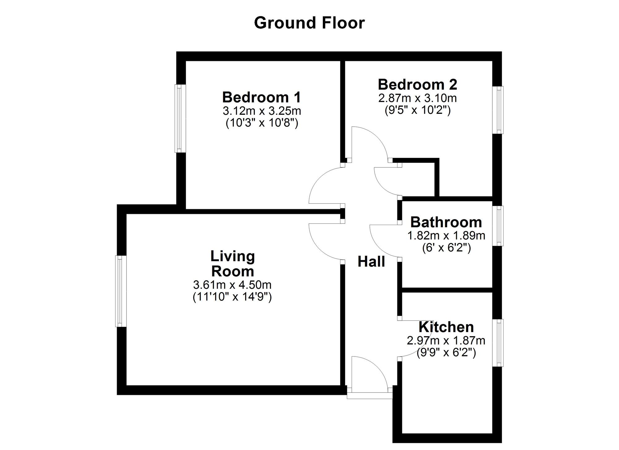 Floorplan of 2 bedroom  Flat for sale, Broadmeadows Close, Swalwell, Newcastle upon Tyne, NE16