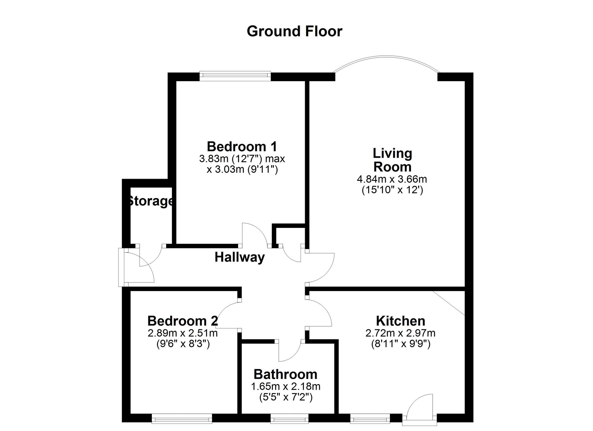 Floorplan of 2 bedroom  Flat to rent, Marston Walk, Whickham, Newcastle upon Tyne, NE16