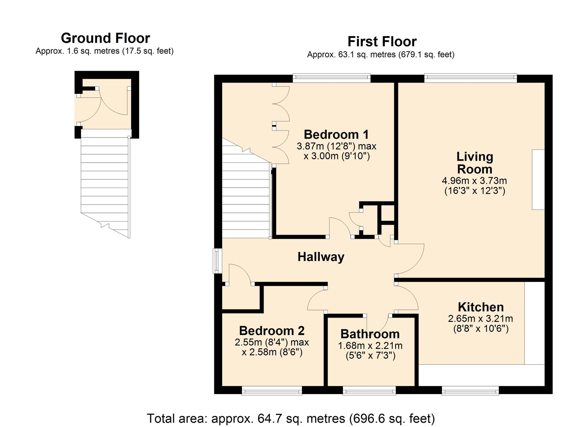 Floorplan of 2 bedroom  Flat to rent, Leasyde Walk, Whickham, Tyne and Wear, NE16