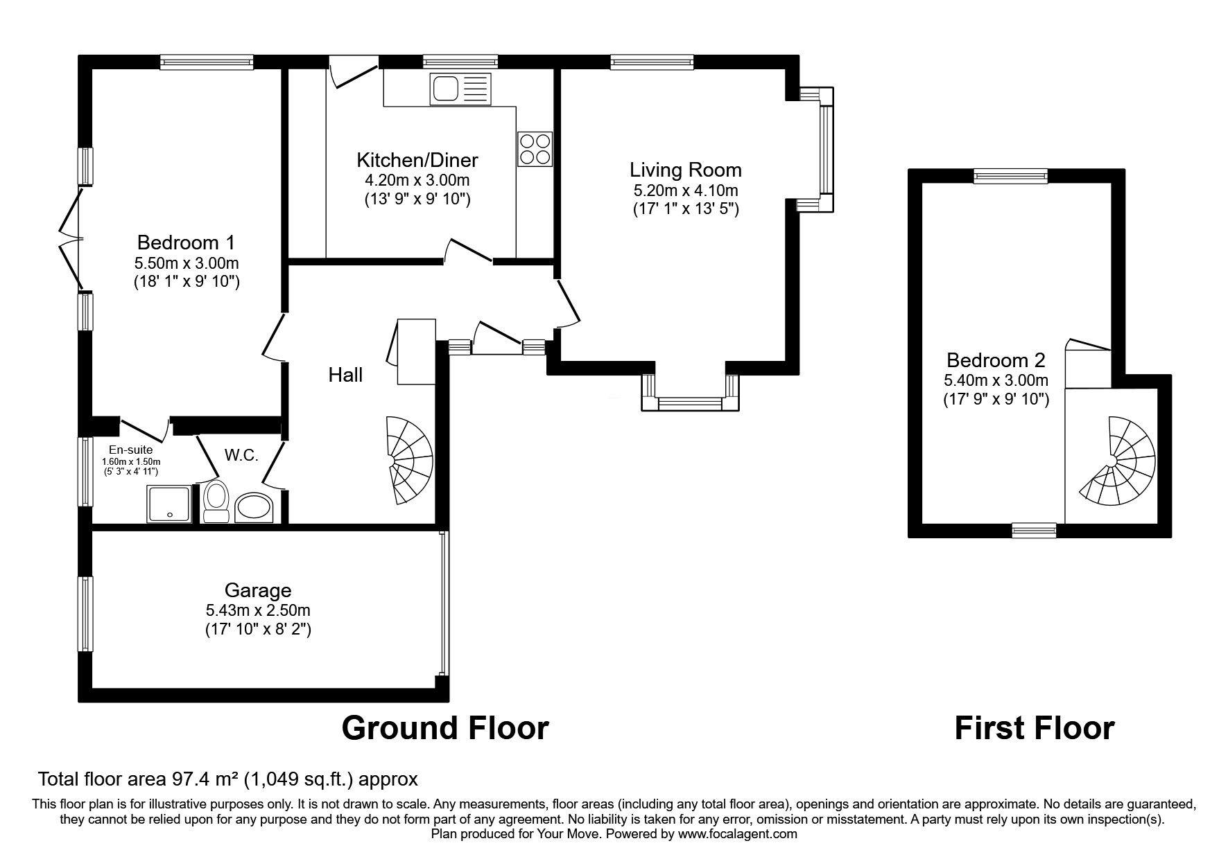 Floorplan of 2 bedroom Detached Bungalow for sale, Millfield Court, Broom Lane, Whickham, NE16