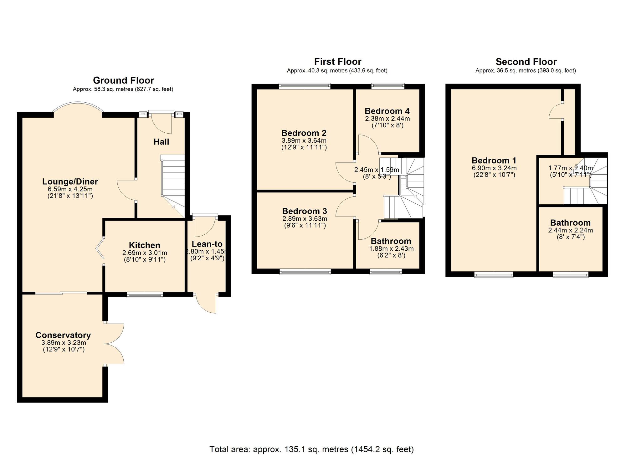 Floorplan of 4 bedroom Semi Detached House for sale, Oaklands, Swalwell, Newcastle upon Tyne, NE16