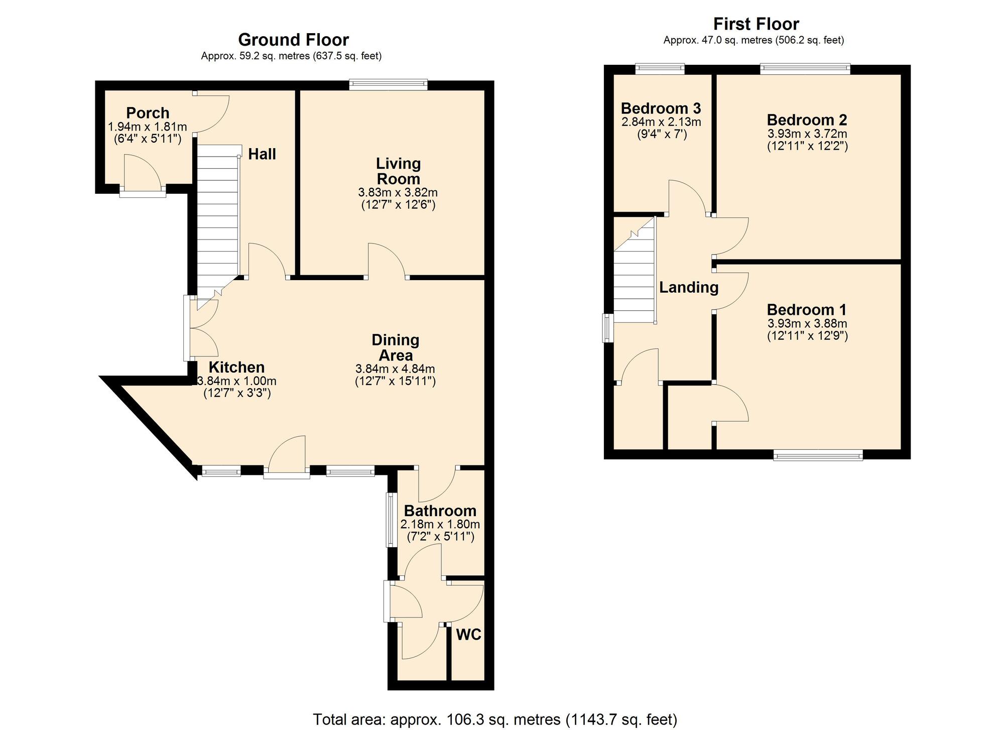 Floorplan of 3 bedroom End Terrace House for sale, Widdrington Terrace, Stella, Blaydon, NE21