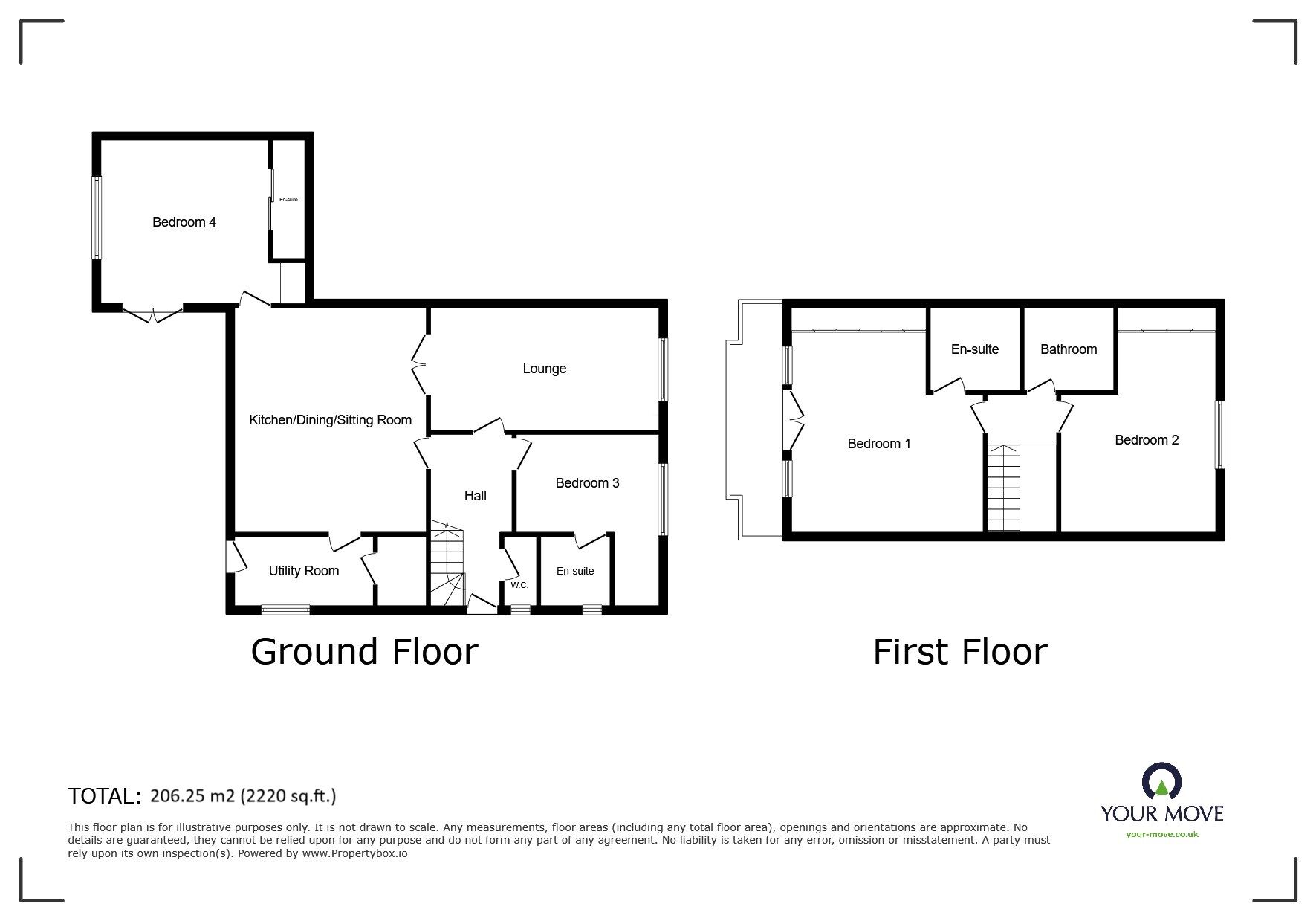 Floorplan of 4 bedroom Detached Bungalow for sale, High Hill, Staffordshire, WV11