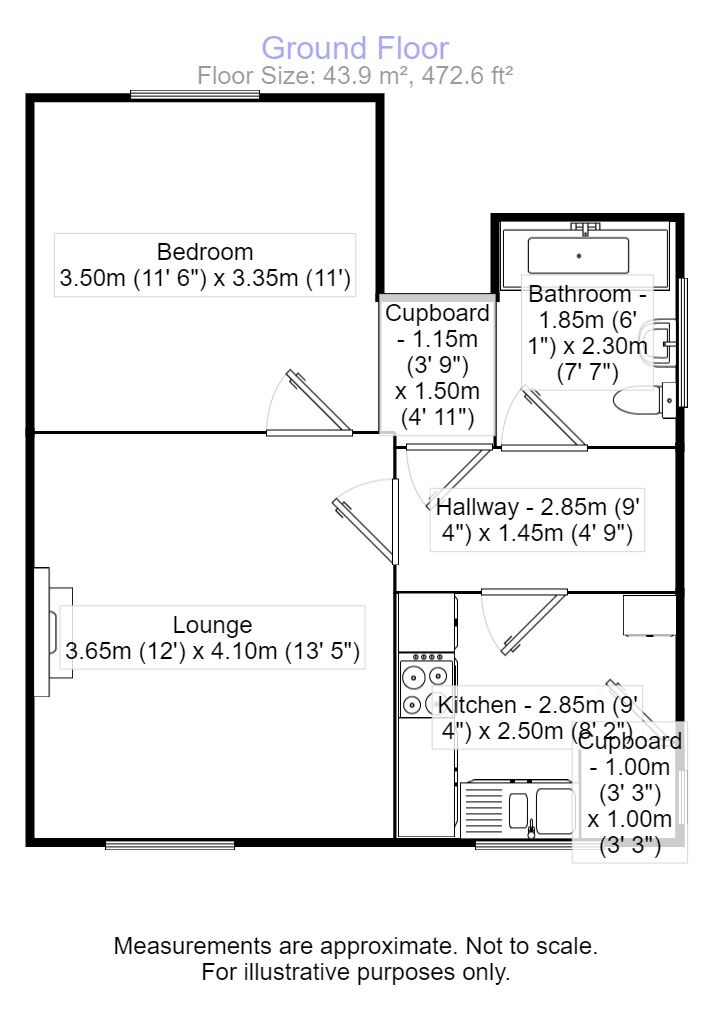 Floorplan of 1 bedroom  Flat to rent, Wheeler Road, Wolverhampton, WV11