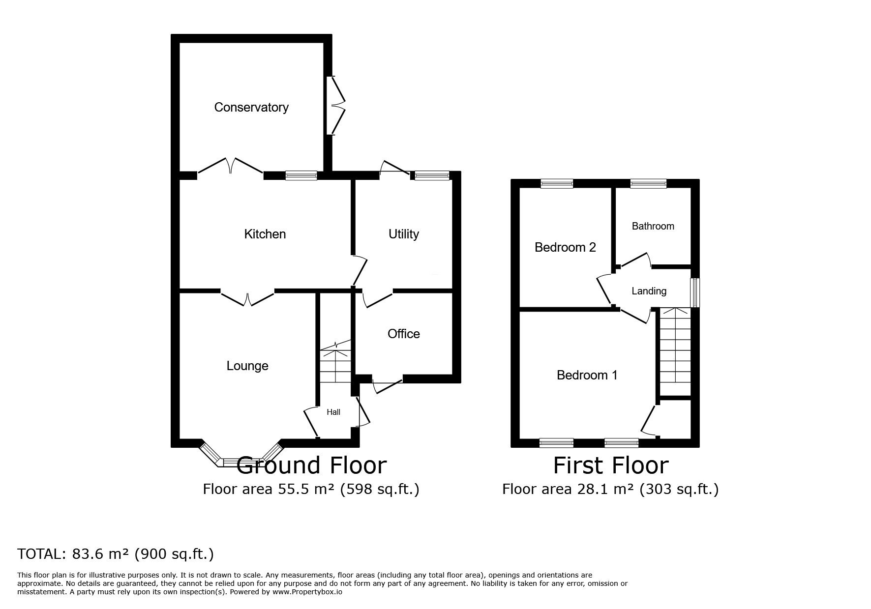 Floorplan of 2 bedroom Semi Detached House for sale, Kestrel Grove, Willenhall, West Midlands, WV12