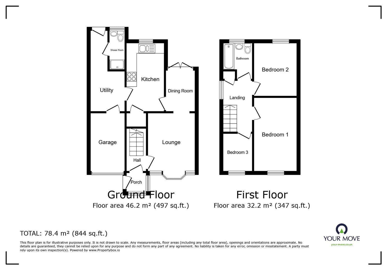 Floorplan of 3 bedroom Semi Detached House for sale, Delamere Road, Willenhall, West Midlands, WV12