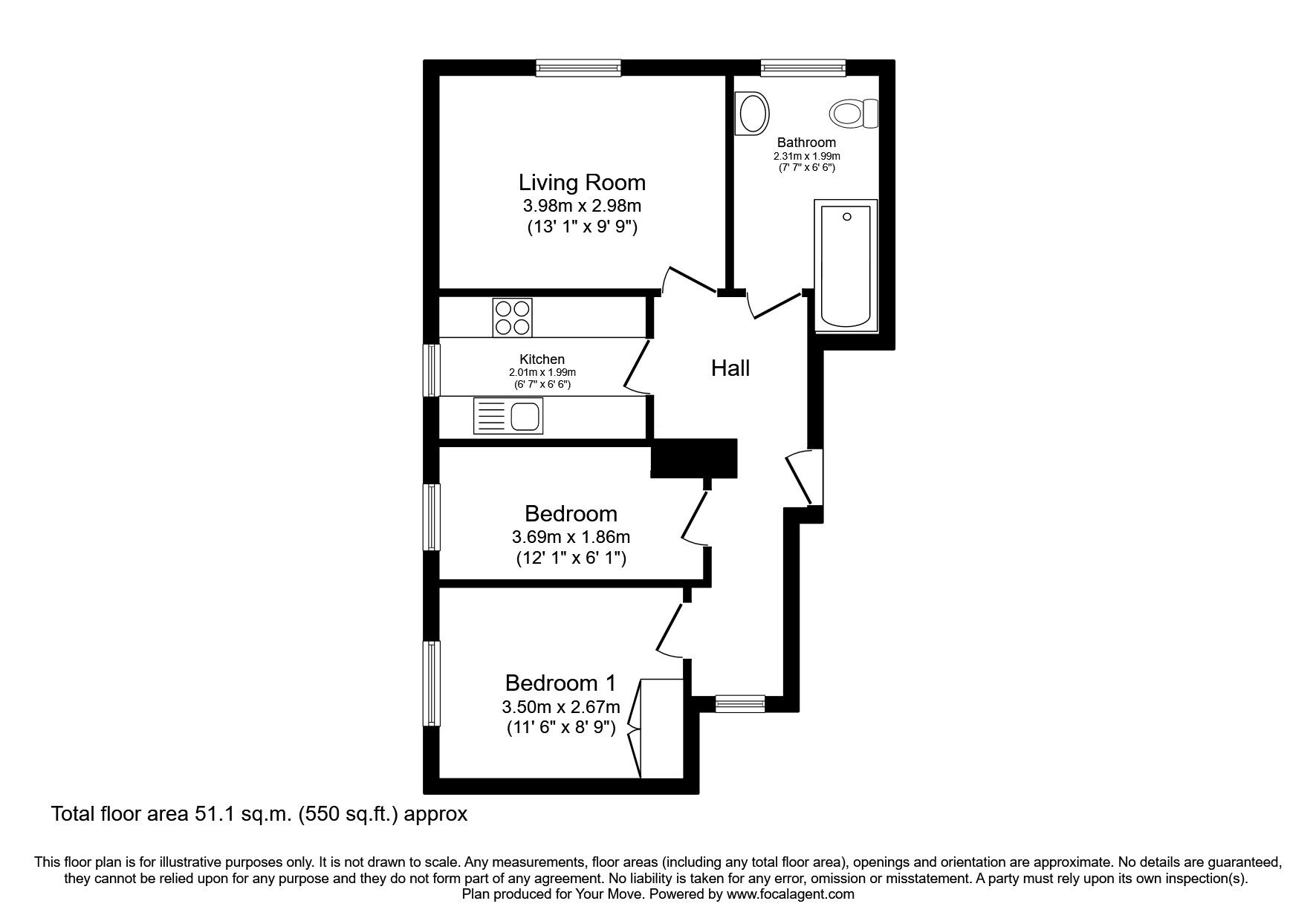 Floorplan of 2 bedroom  Flat for sale, Lysways Street, Walsall, West Midlands, WS1