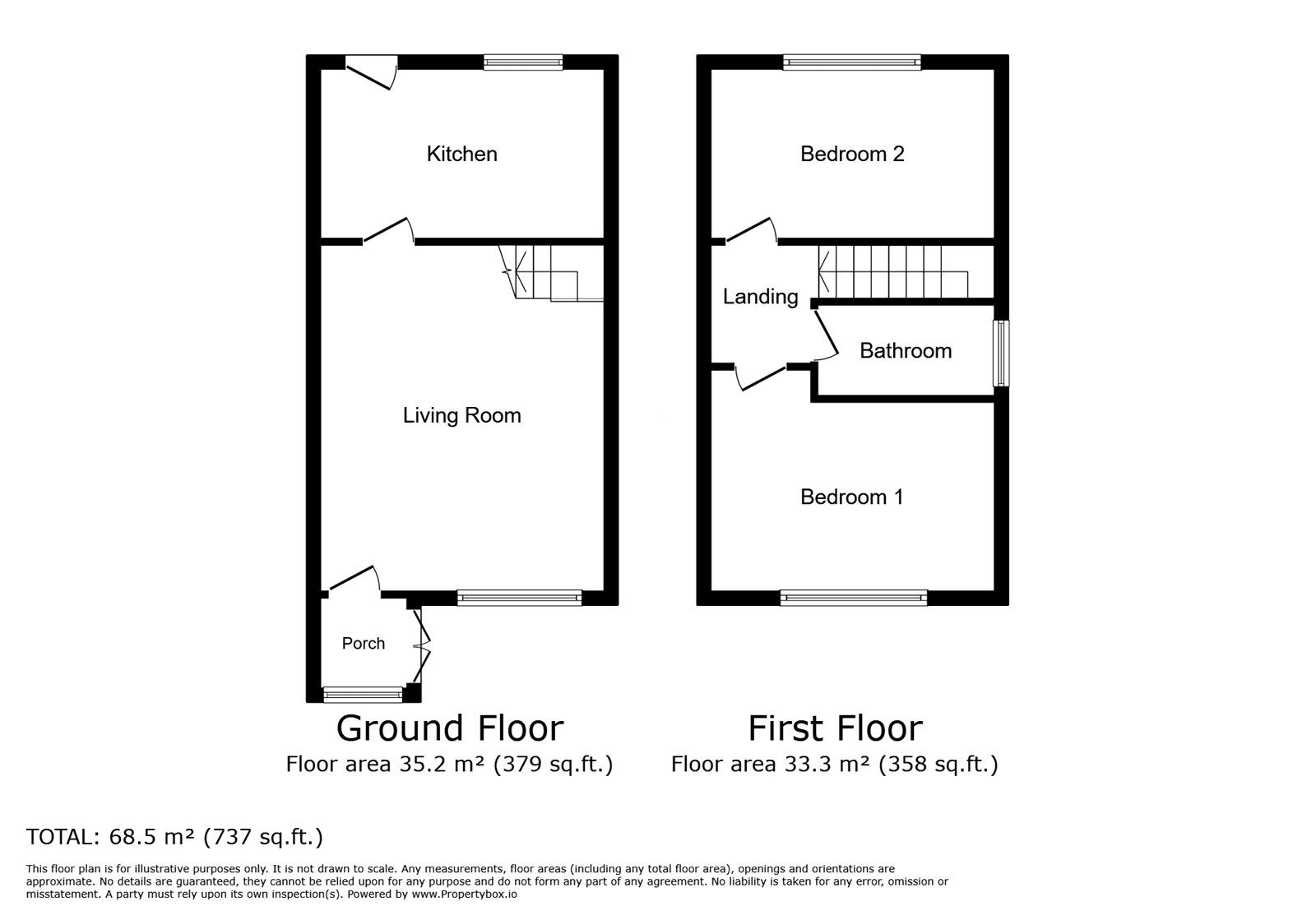 Floorplan of 2 bedroom Semi Detached House for sale, Druid Park Road, Willenhall, West Midlands, WV12