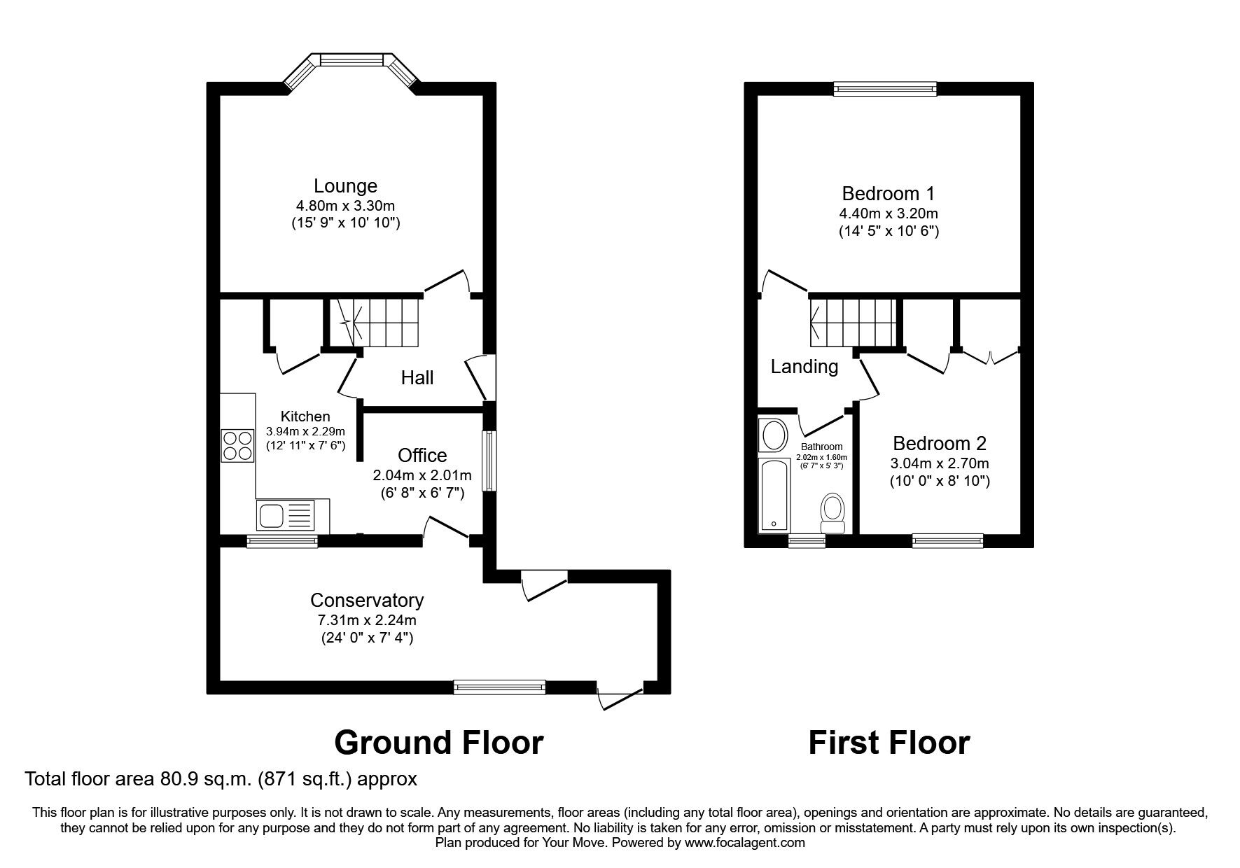 Floorplan of 2 bedroom Semi Detached House for sale, Townson Road, Wolverhampton, West Midlands, WV11