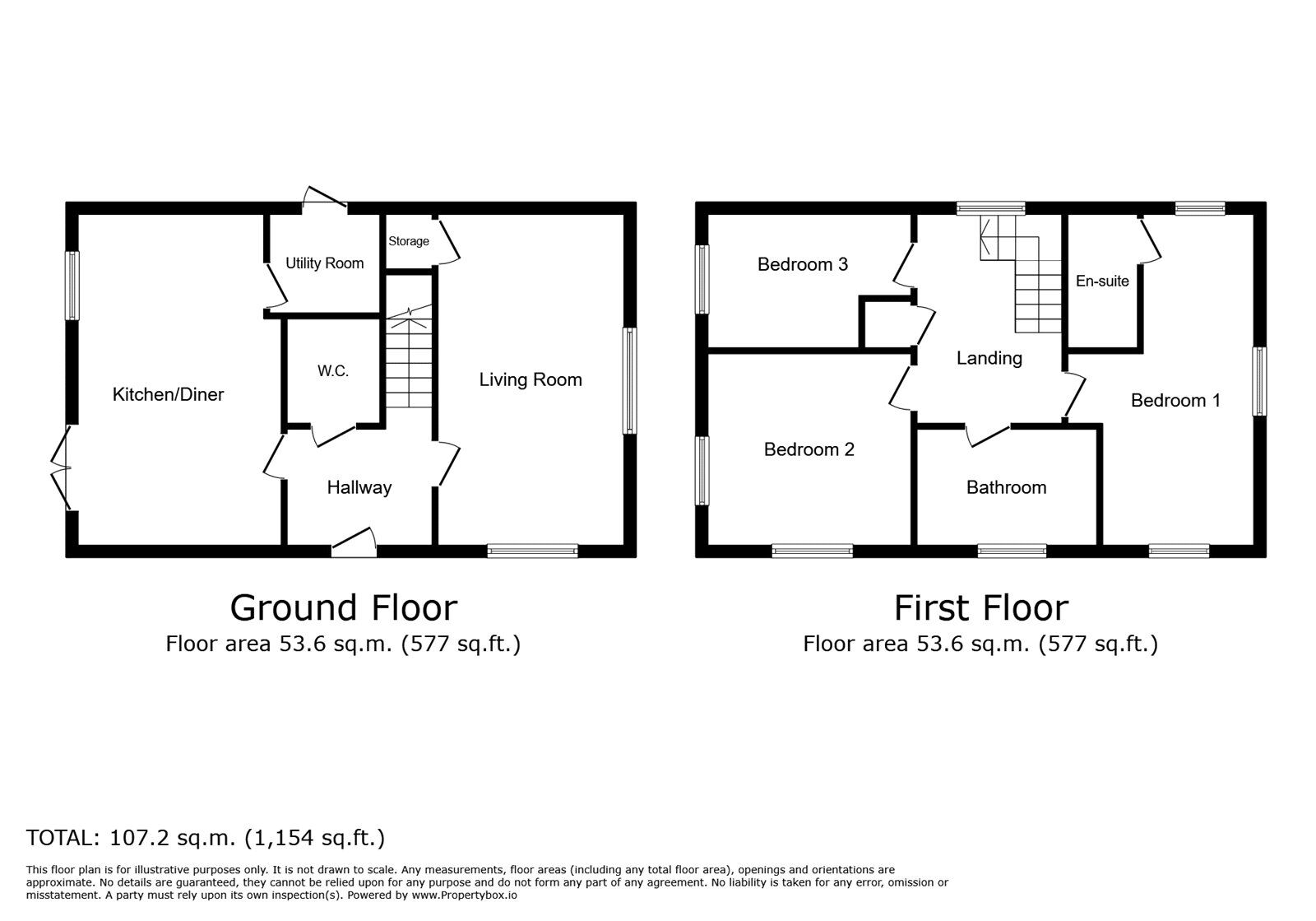 Floorplan of 3 bedroom Detached House for sale, Aspen Road, Essington, Staffordshire, WV11