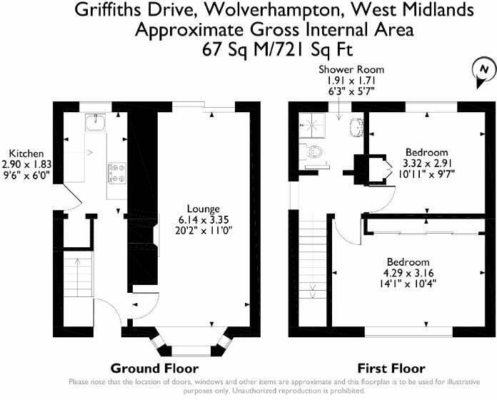 Floorplan of 2 bedroom Semi Detached House to rent, Griffiths Drive, Wolverhampton, West Midlands, WV11