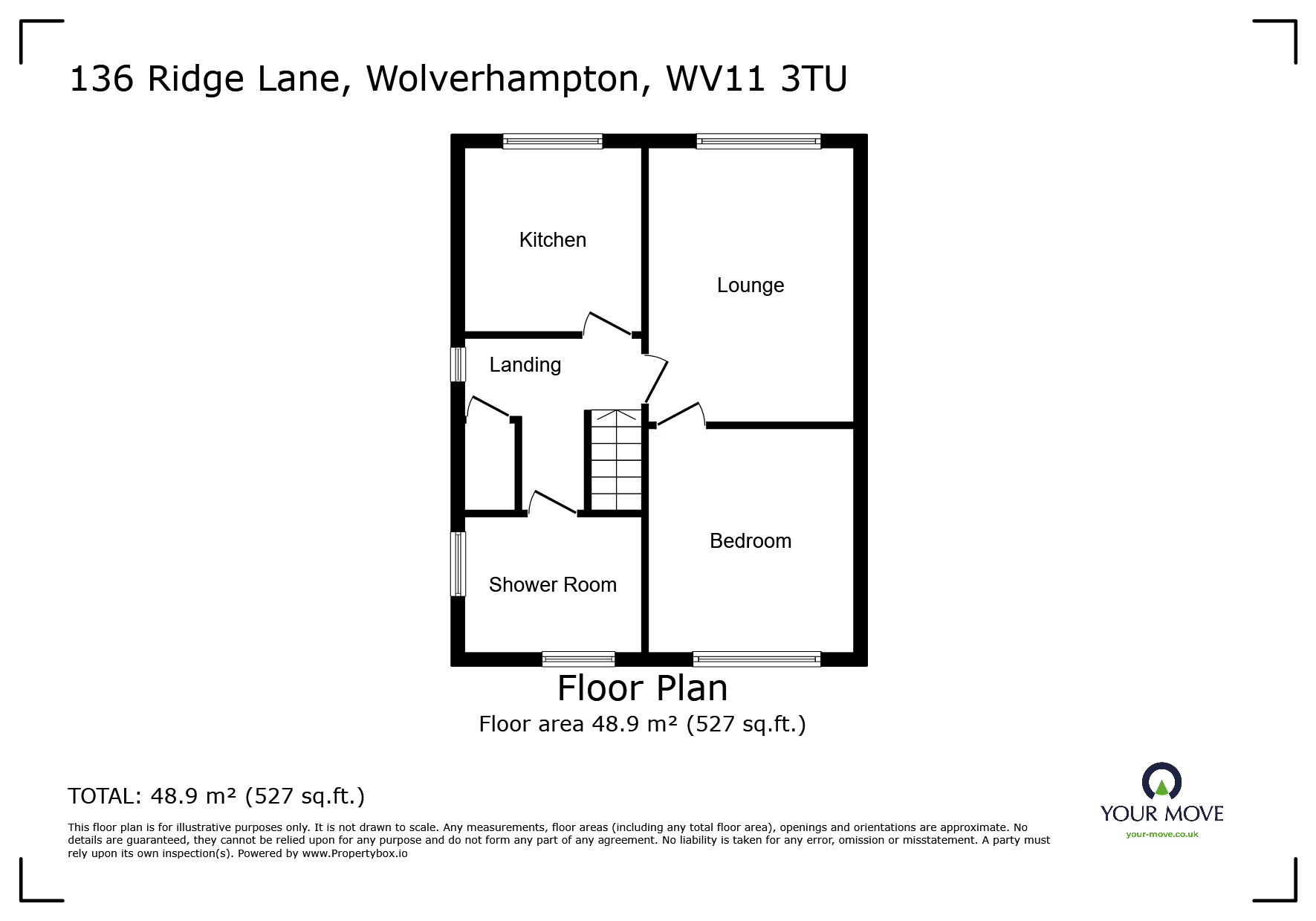 Floorplan of 1 bedroom  Flat for sale, Ridge Lane, Wolverhampton, West Midlands, WV11