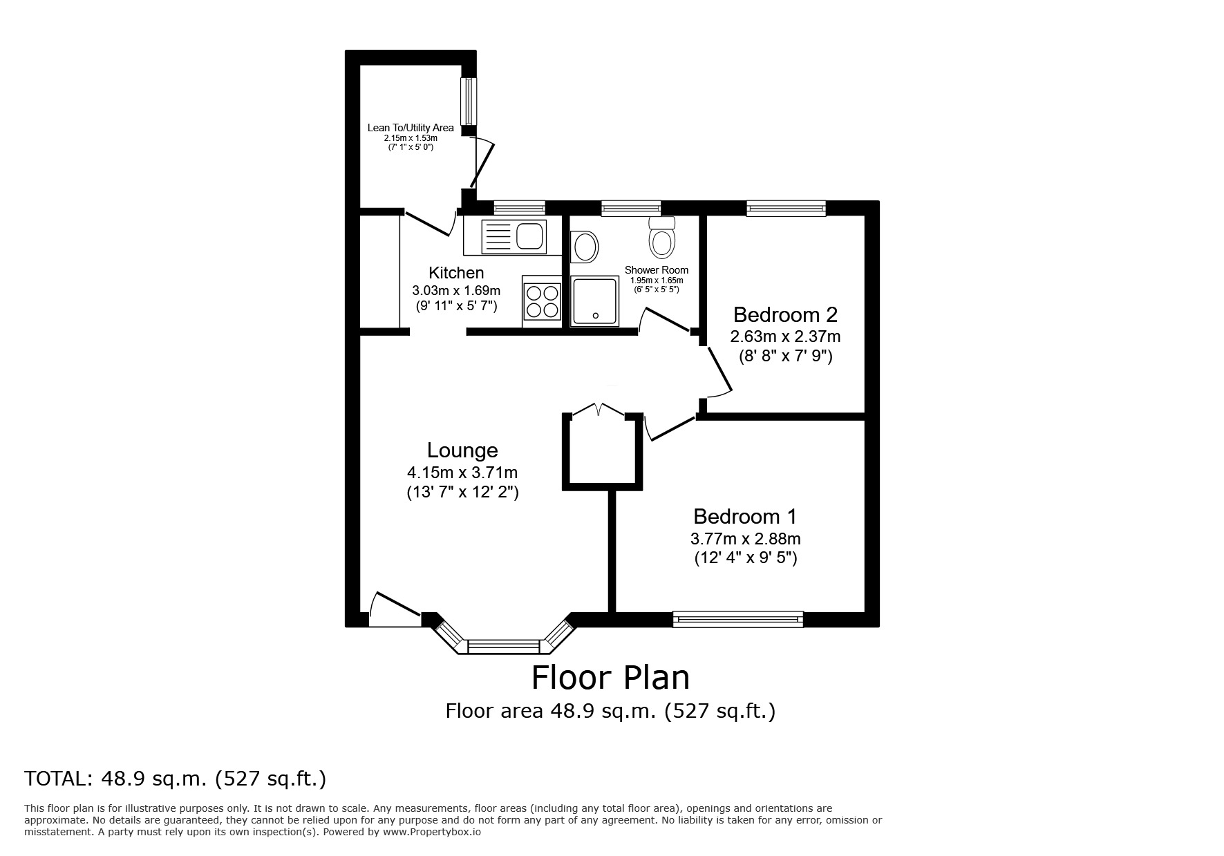 Floorplan of 2 bedroom Semi Detached Bungalow for sale, Brownsfield Road, Lichfield, Staffordshire, WS13