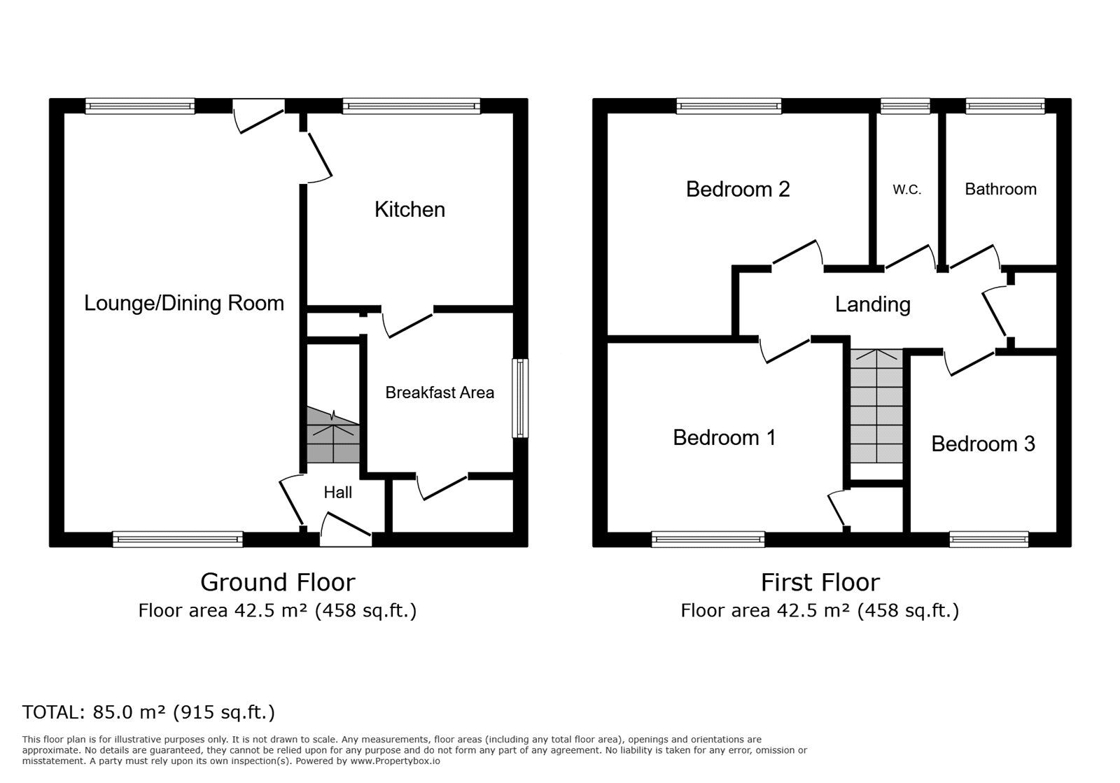 Floorplan of 3 bedroom Semi Detached House to rent, Johnson Road, Cannock, Staffordshire, WS11