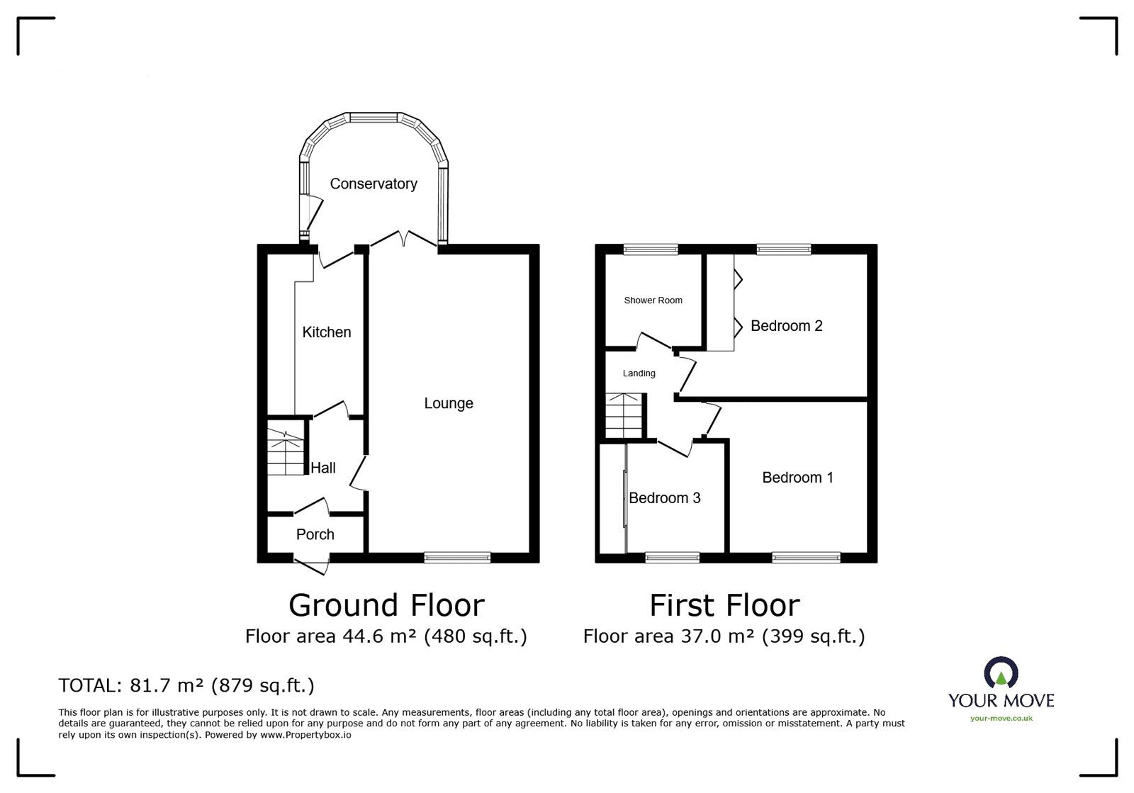 Floorplan of 3 bedroom Mid Terrace House for sale, Purcell Avenue, Lichfield, Staffordshire, WS13