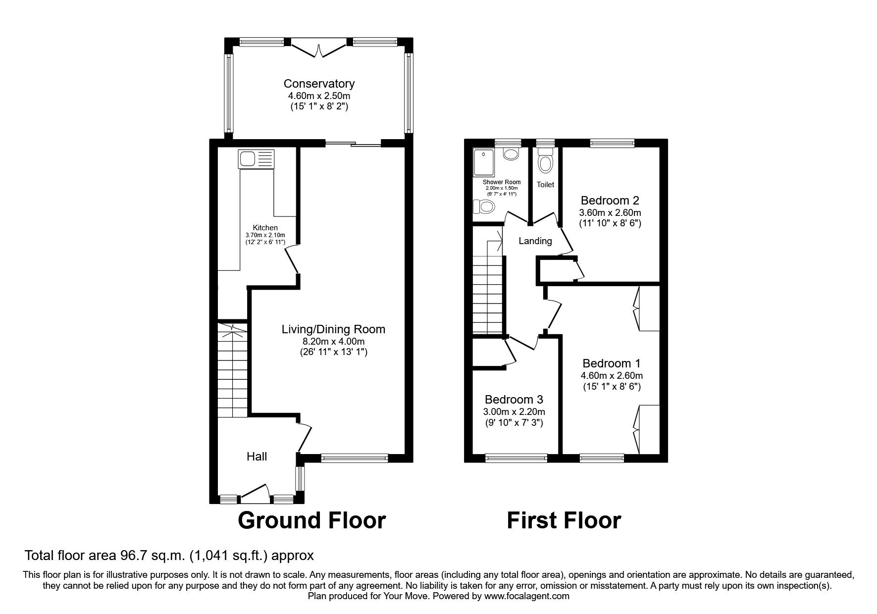 Floorplan of 3 bedroom End Terrace House to rent, Barrow Walk, Birmingham, West Midlands, B5