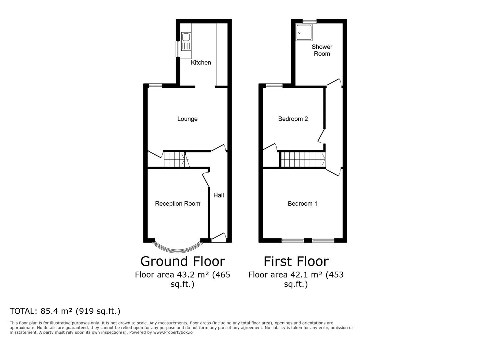 Floorplan of 2 bedroom Semi Detached House to rent, Victoria Road, Wednesfield, West Midlands, WV11