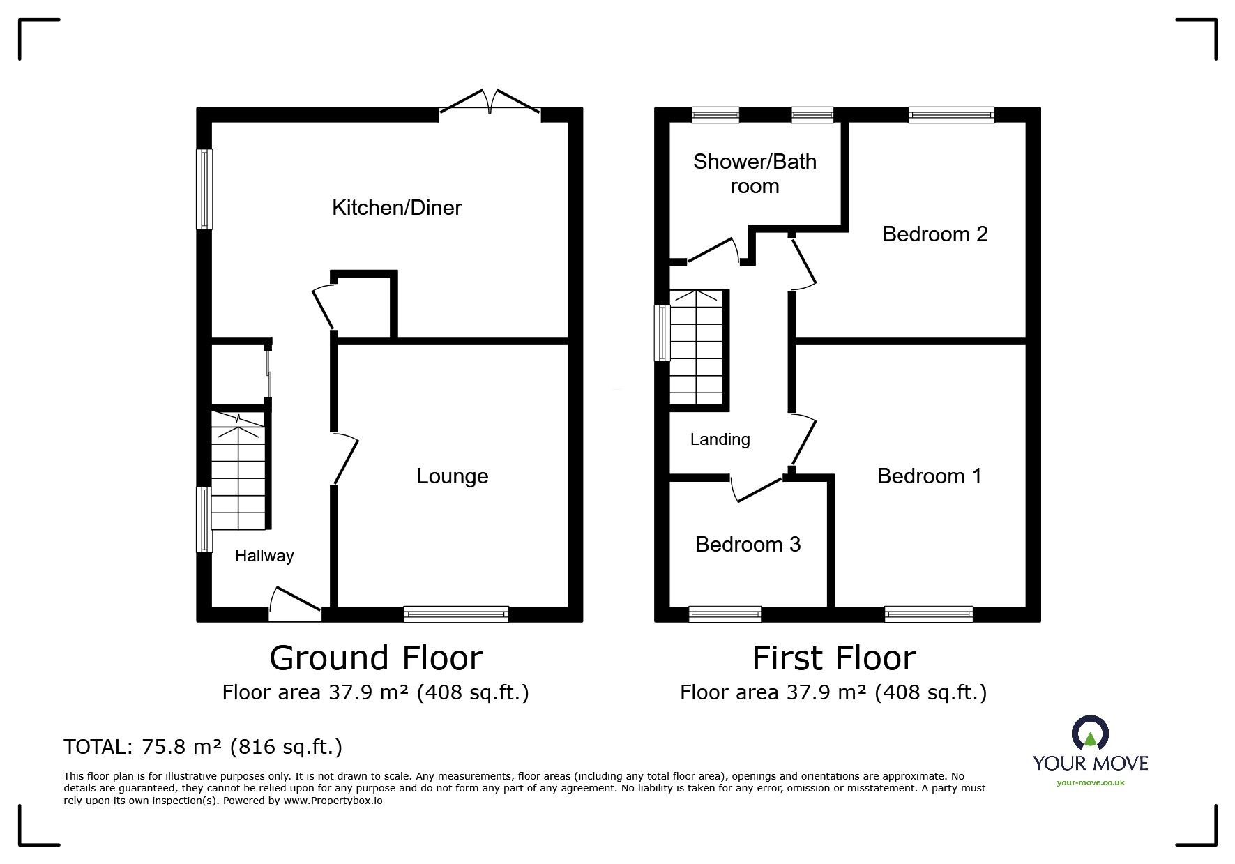 Floorplan of 3 bedroom Semi Detached House for sale, Fitzmaurice Road, Wolverhampton, West Midlands, WV11