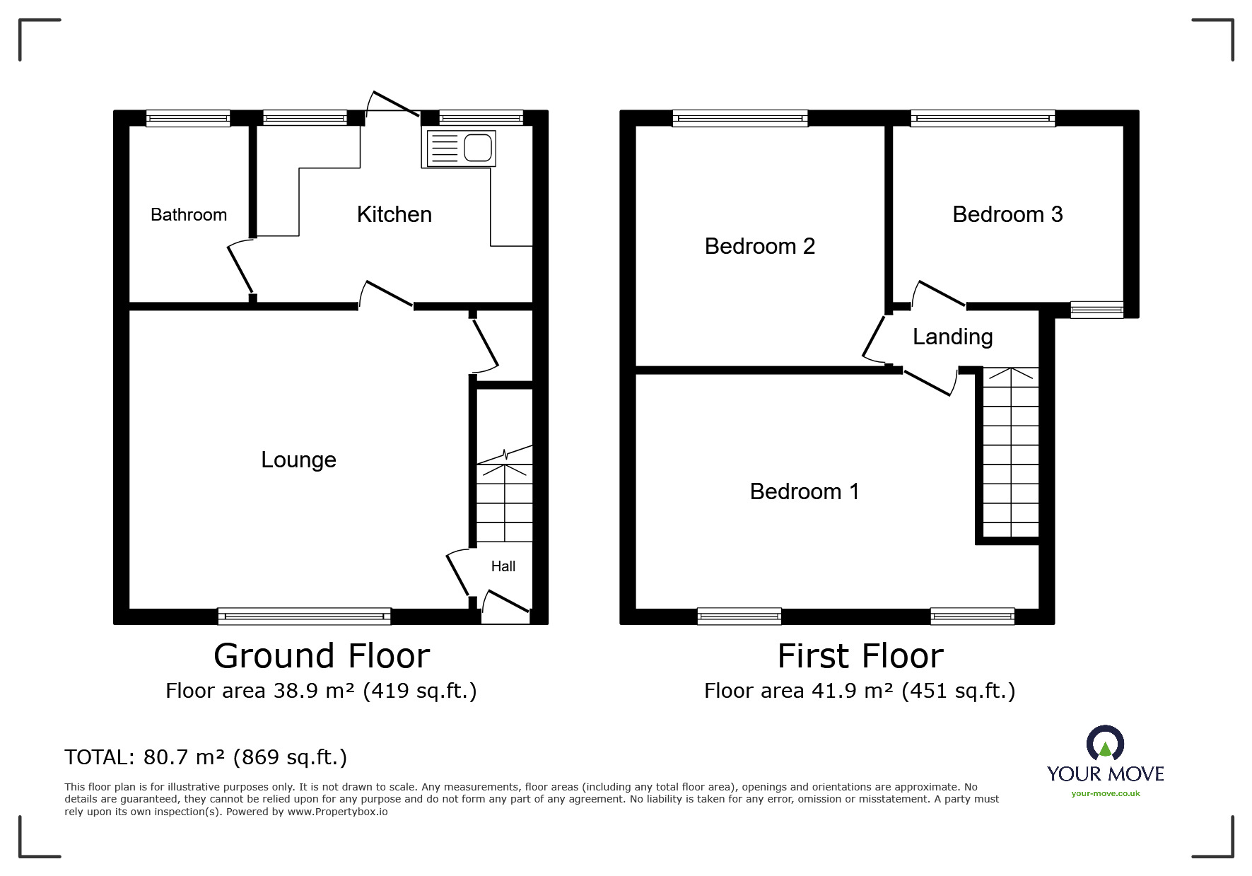 Floorplan of 3 bedroom Mid Terrace House to rent, Clothier Street, Willenhall, West Midlands, WV13