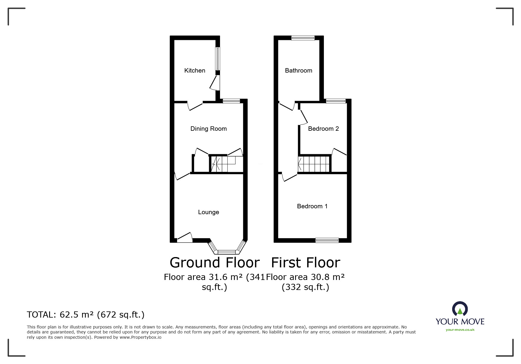 Floorplan of 2 bedroom Mid Terrace House for sale, Wolverhampton Road, Heath Town, West Midlands, WV10