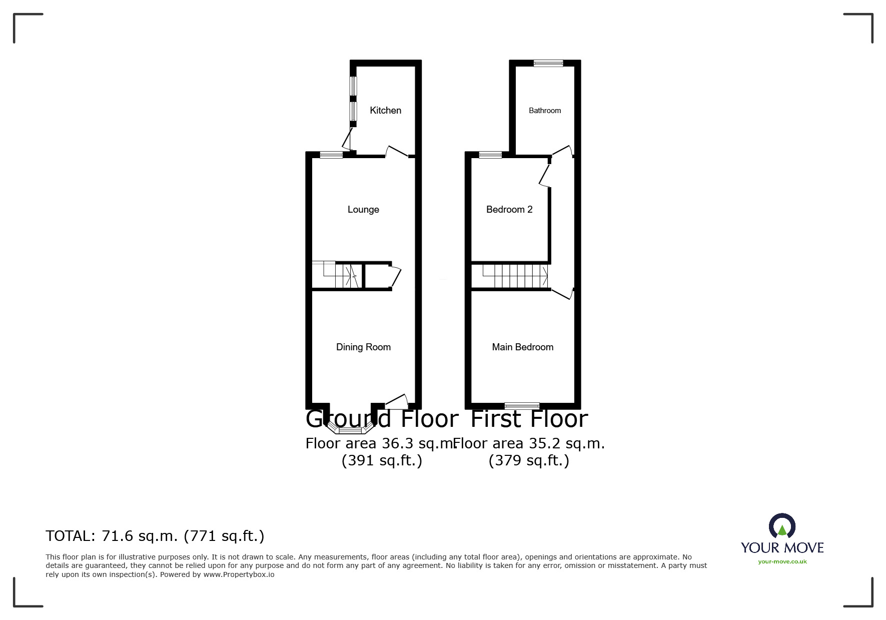 Floorplan of 2 bedroom Mid Terrace House to rent, Wolverhampton Road, Heath Town, West Midlands, WV10