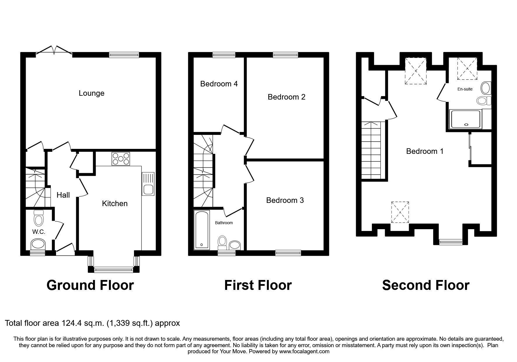 Floorplan of 4 bedroom Semi Detached House for sale, Blockley Road, Hadley, Telford, TF1