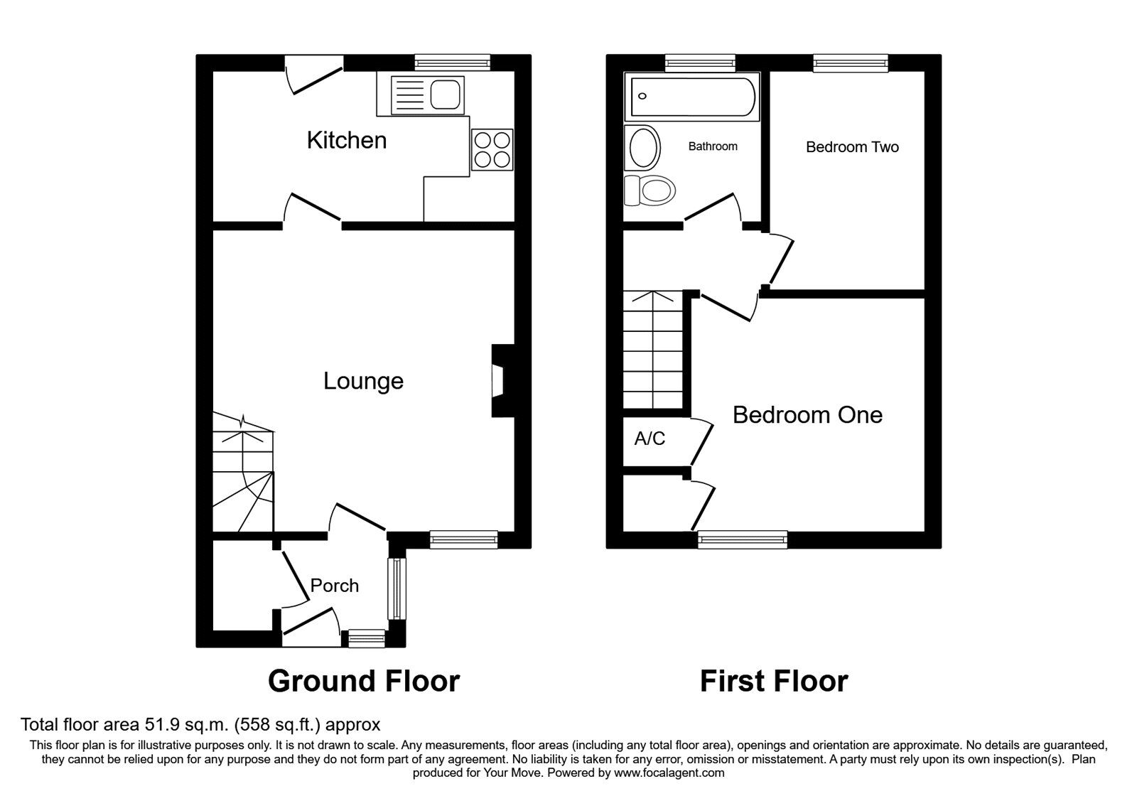 Floorplan of 2 bedroom End Terrace House to rent, Arleston Court, Arleston, Shropshire, TF1