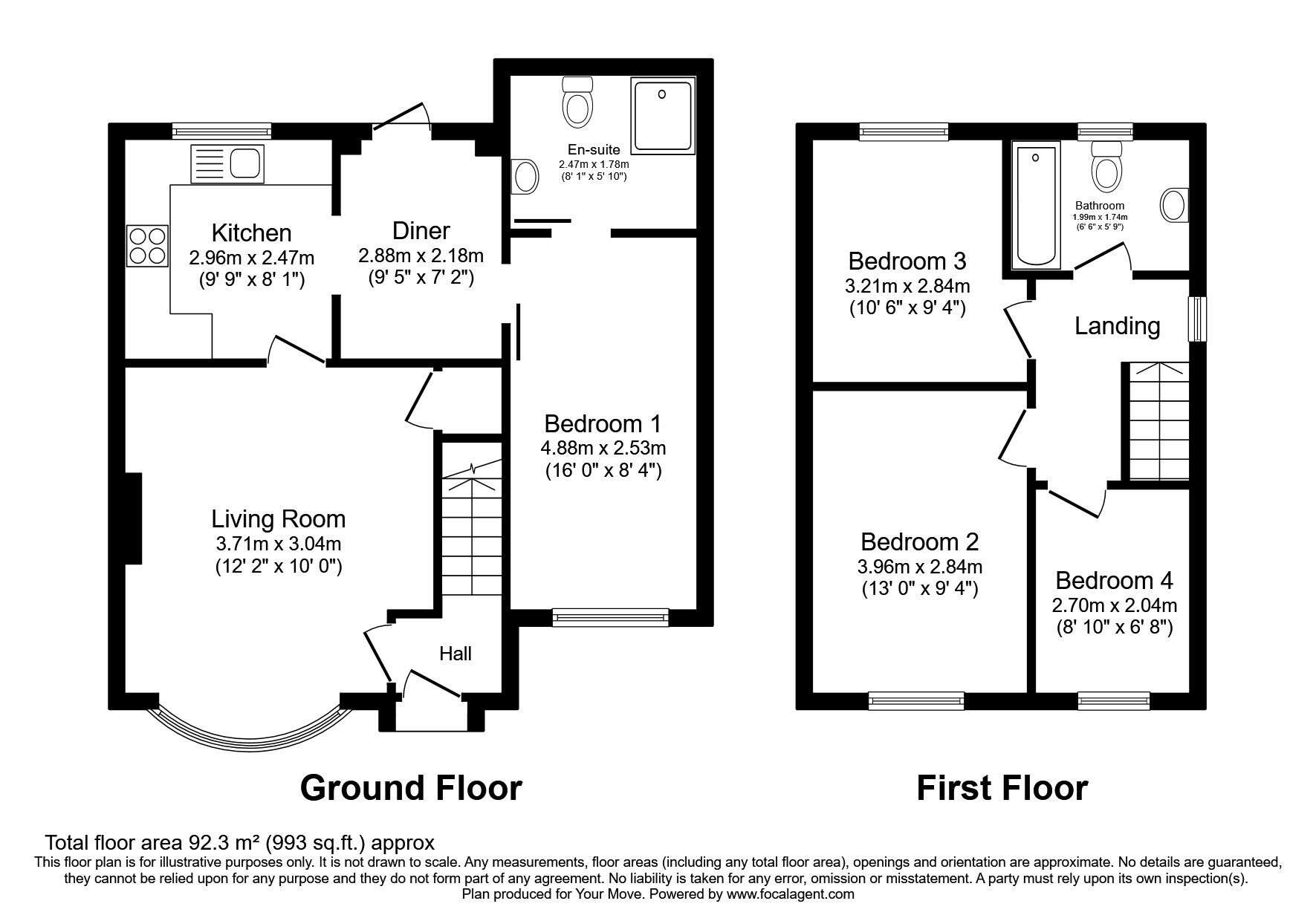 Floorplan of 4 bedroom Detached House for sale, Columbine Way, Donnington, Shropshire, TF2