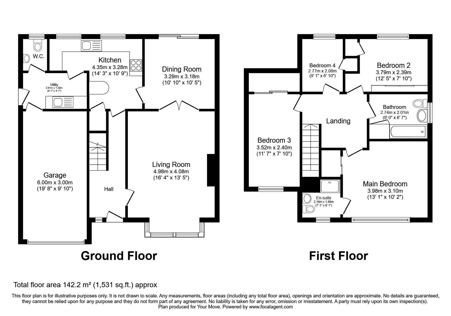 Floorplan of 4 bedroom Detached House for sale, Cotswold Drive, Telford, Shropshire, TF3