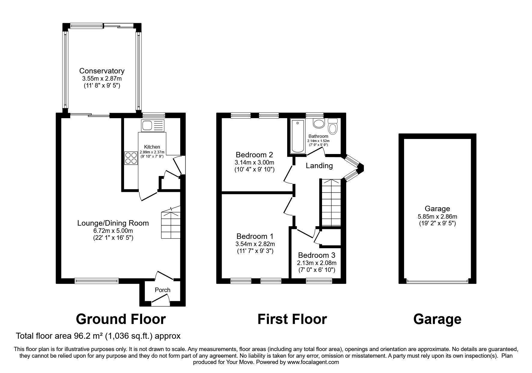 Floorplan of 3 bedroom Detached House for sale, Deuxhill Close, Dawley, Shropshire, TF4