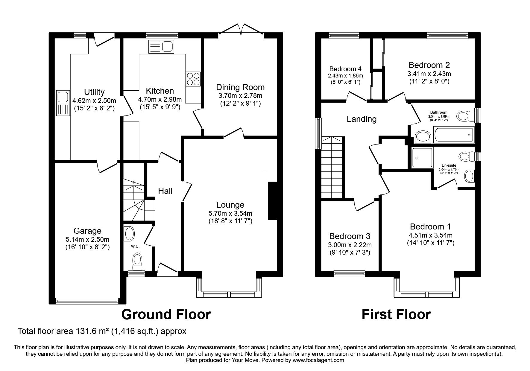 Floorplan of 4 bedroom Detached House for sale, Brunlees Drive, Telford, Shropshire, TF3