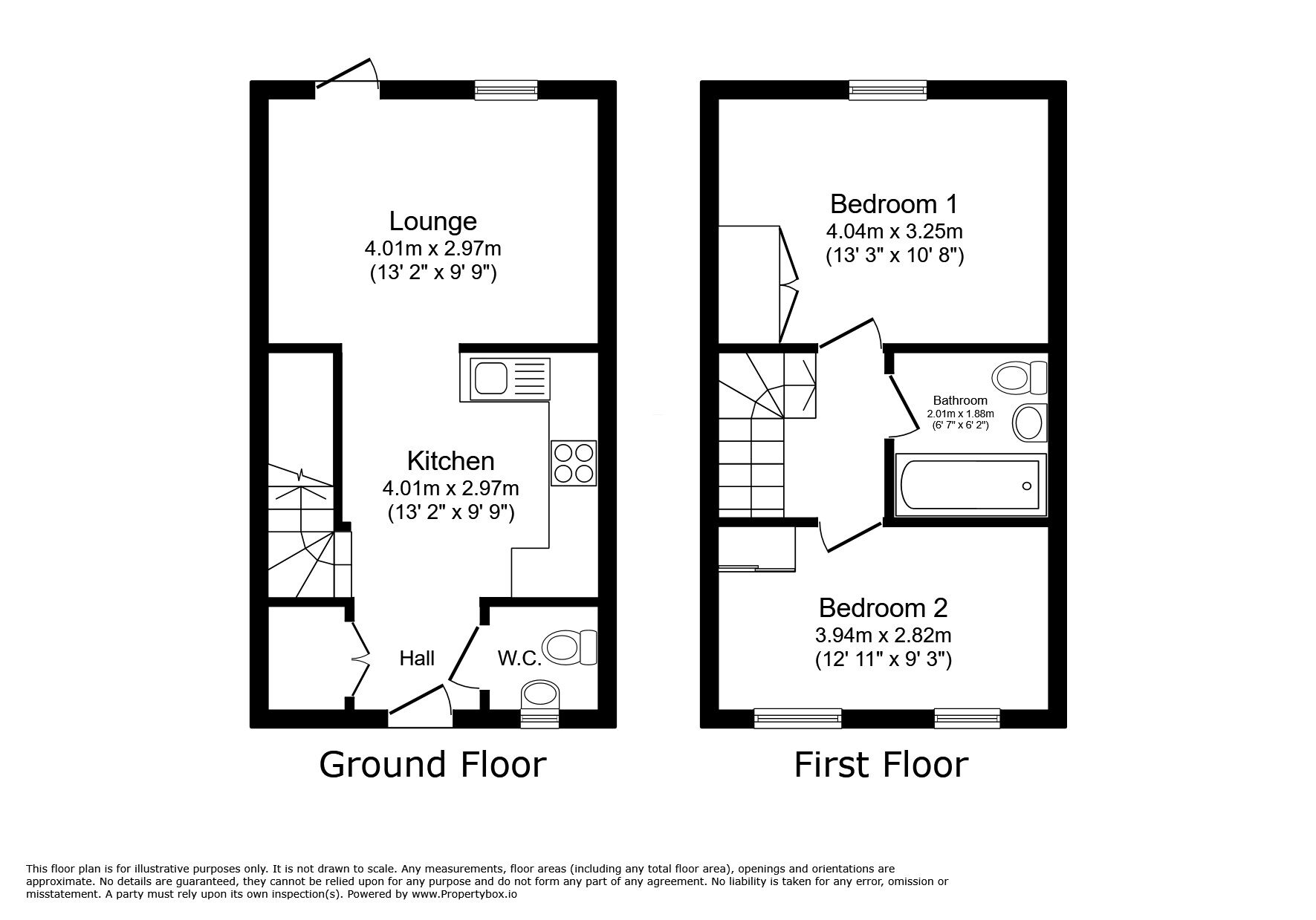 Floorplan of 2 bedroom Mid Terrace House for sale, Wiseman Crescent, Wellington, Shropshire, TF1