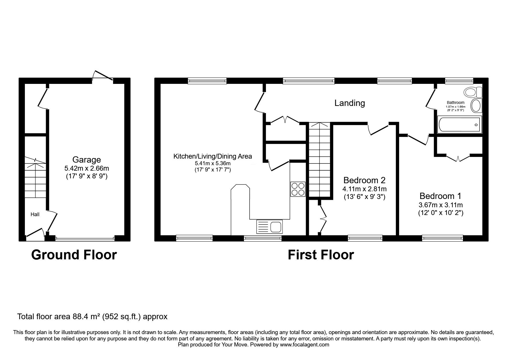 Floorplan of 2 bedroom  Flat for sale, Caldera Road, Hadley, Shropshire, TF1