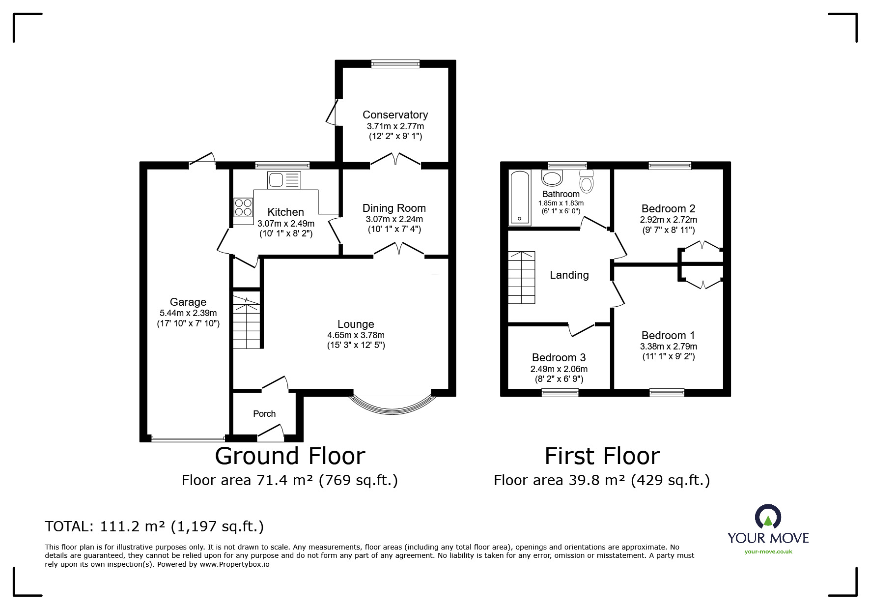 Floorplan of 3 bedroom Detached House for sale, Board Close, St. Georges, Shropshire, TF2