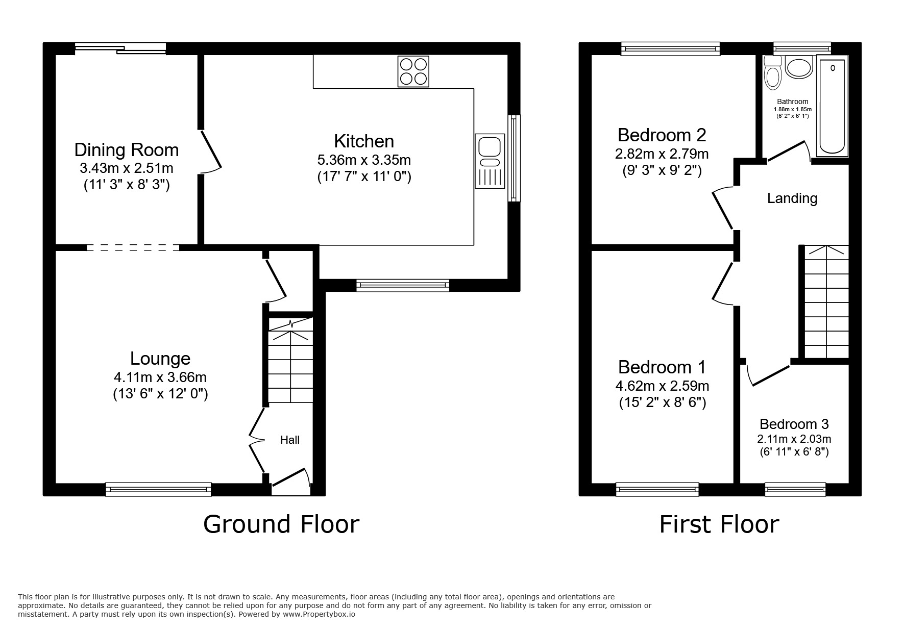 Floorplan of 3 bedroom Semi Detached House to rent, Larkspur Glade, Telford, Shropshire, TF3