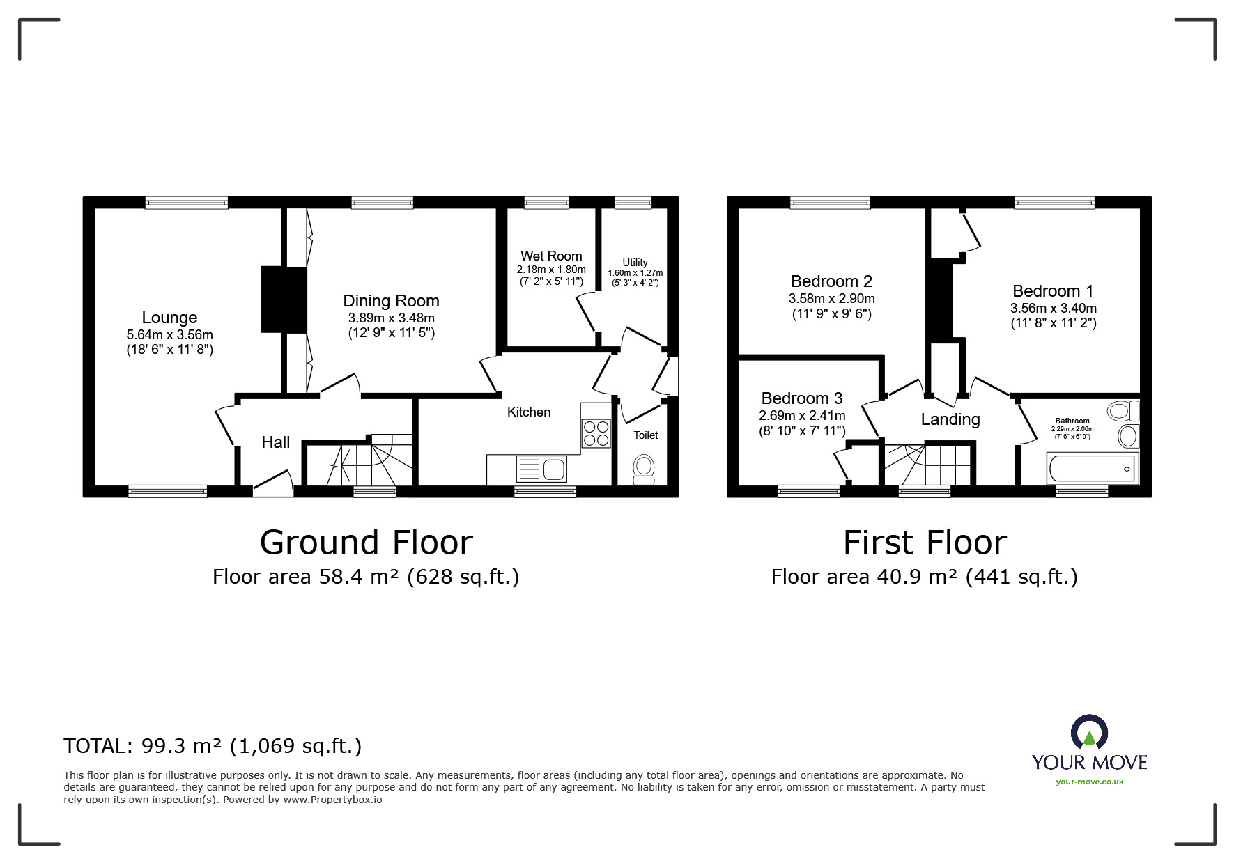 Floorplan of 3 bedroom Semi Detached House for sale, Tern Lane, Longdon-upon-Tern, Shropshire, TF6