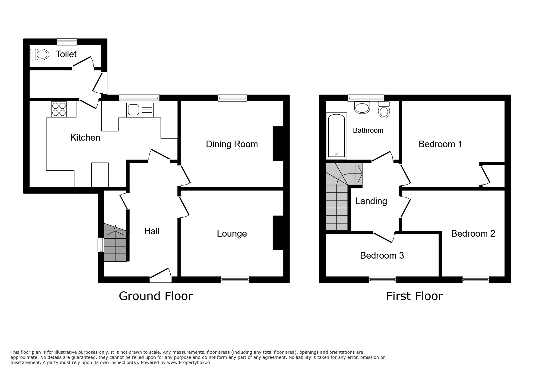 Floorplan of 3 bedroom Semi Detached House for sale, Crescent Road, Hadley, Shropshire, TF1