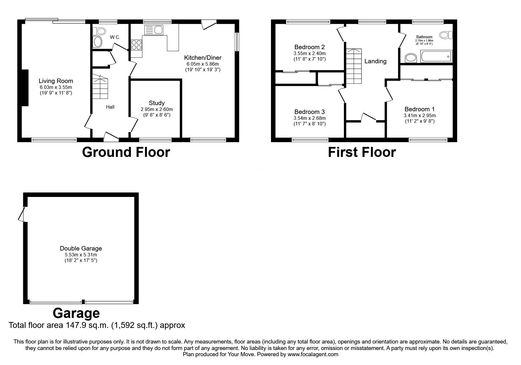 Floorplan of 3 bedroom Semi Detached House for sale, Lake End Drive, Telford, Shropshire, TF3