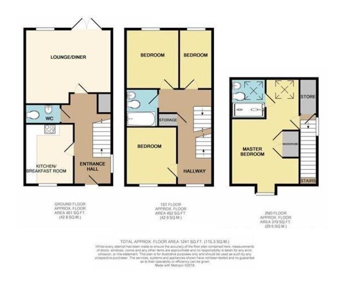 Floorplan of 4 bedroom End Terrace House for sale, Birchfield Way, Telford, Shropshire, TF3