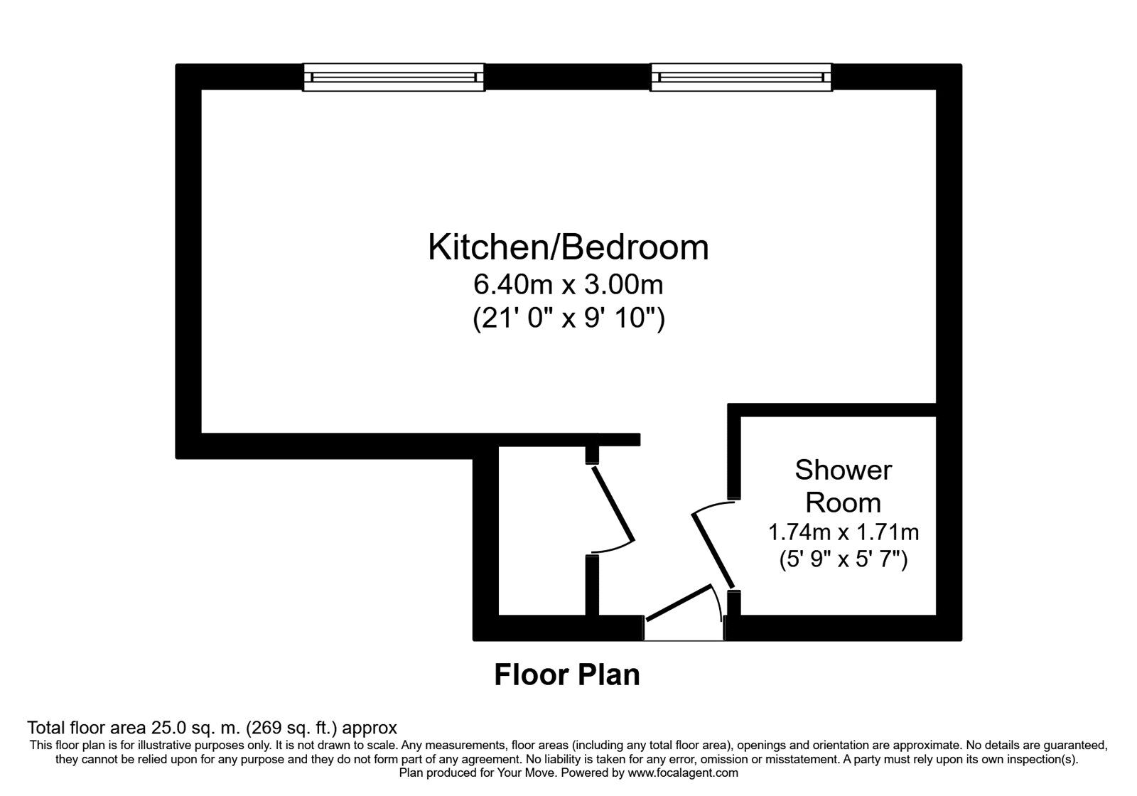 Floorplan of 1 bedroom  Flat to rent, Park Street, Wellington, Shropshire, TF1